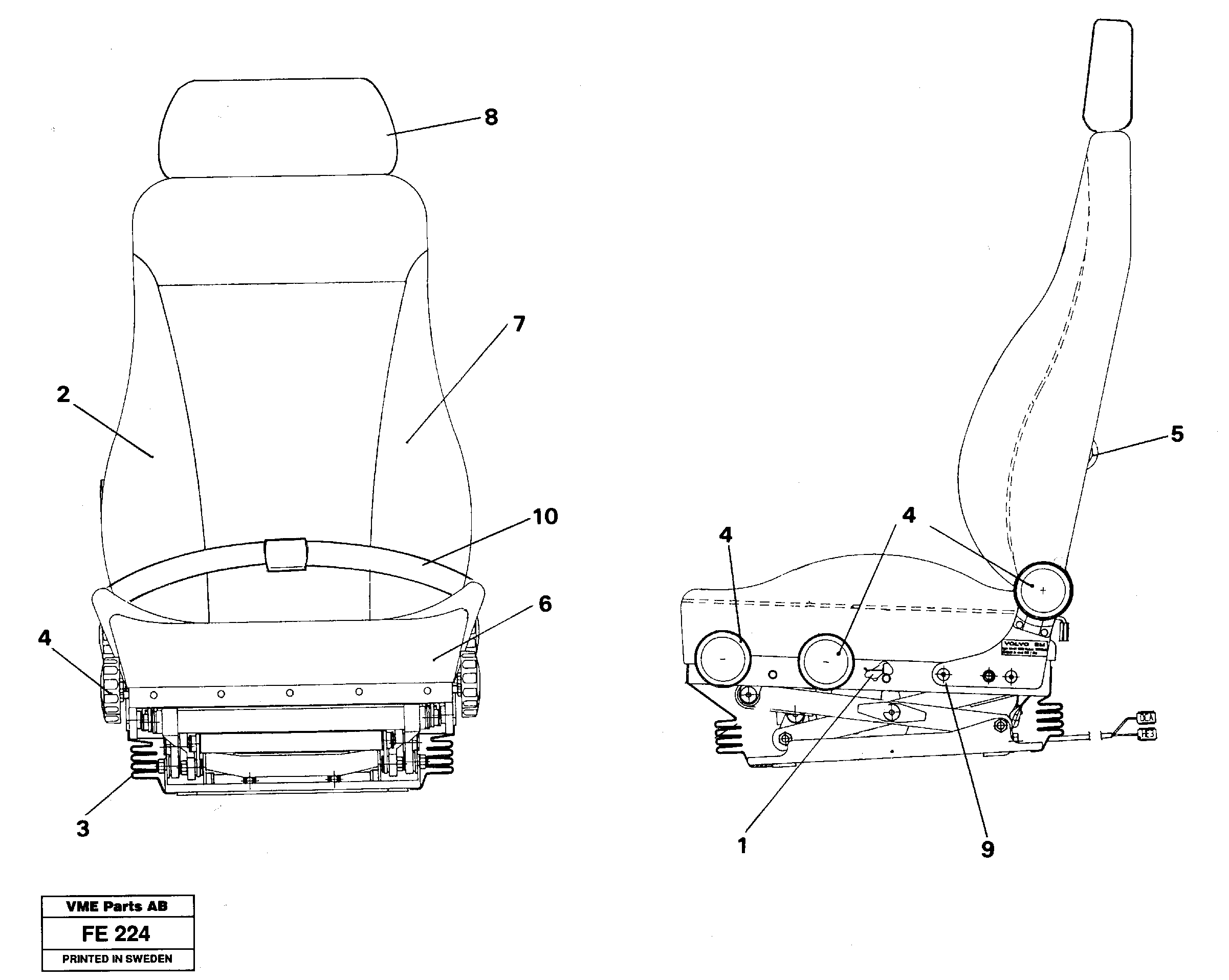 Схема запчастей Volvo EC620 - 26868 Operators seat Be-ge EC620 ?KERMAN ?KERMAN EC620 SER NO - 445