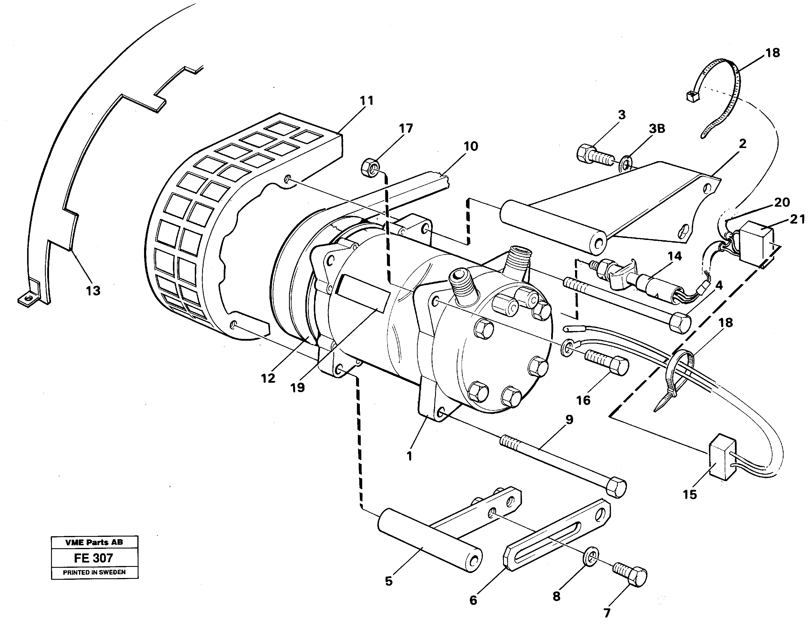 Схема запчастей Volvo EC620 - 33369 Air-compressor with fitting parts EC620 ?KERMAN ?KERMAN EC620 SER NO - 445