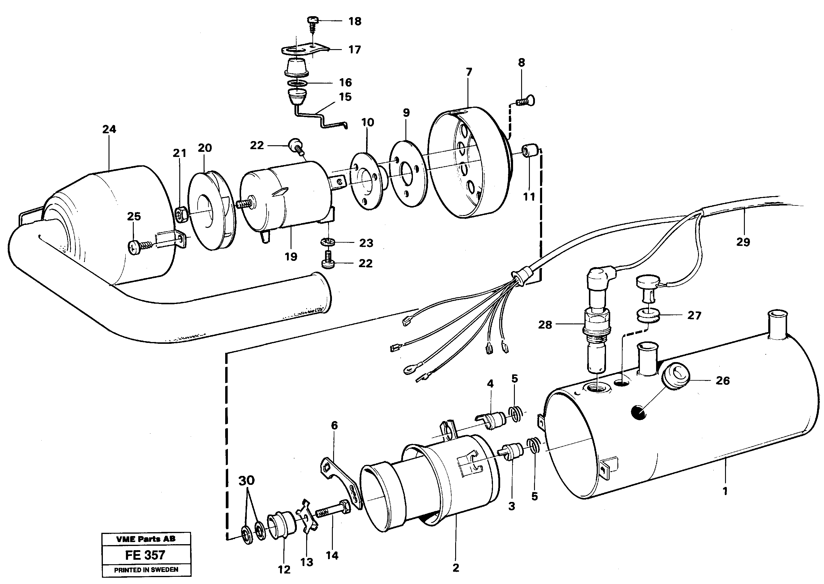 Схема запчастей Volvo EC620 - 26872 Heater, diesel EC620 ?KERMAN ?KERMAN EC620 SER NO - 445