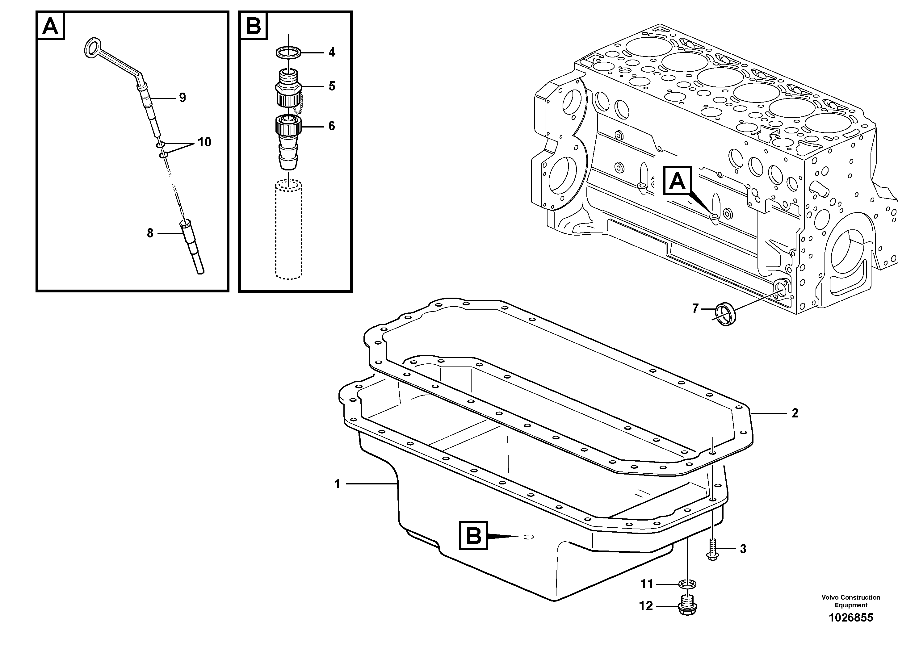 Схема запчастей Volvo EW200B - 82924 Oil sump EW200B