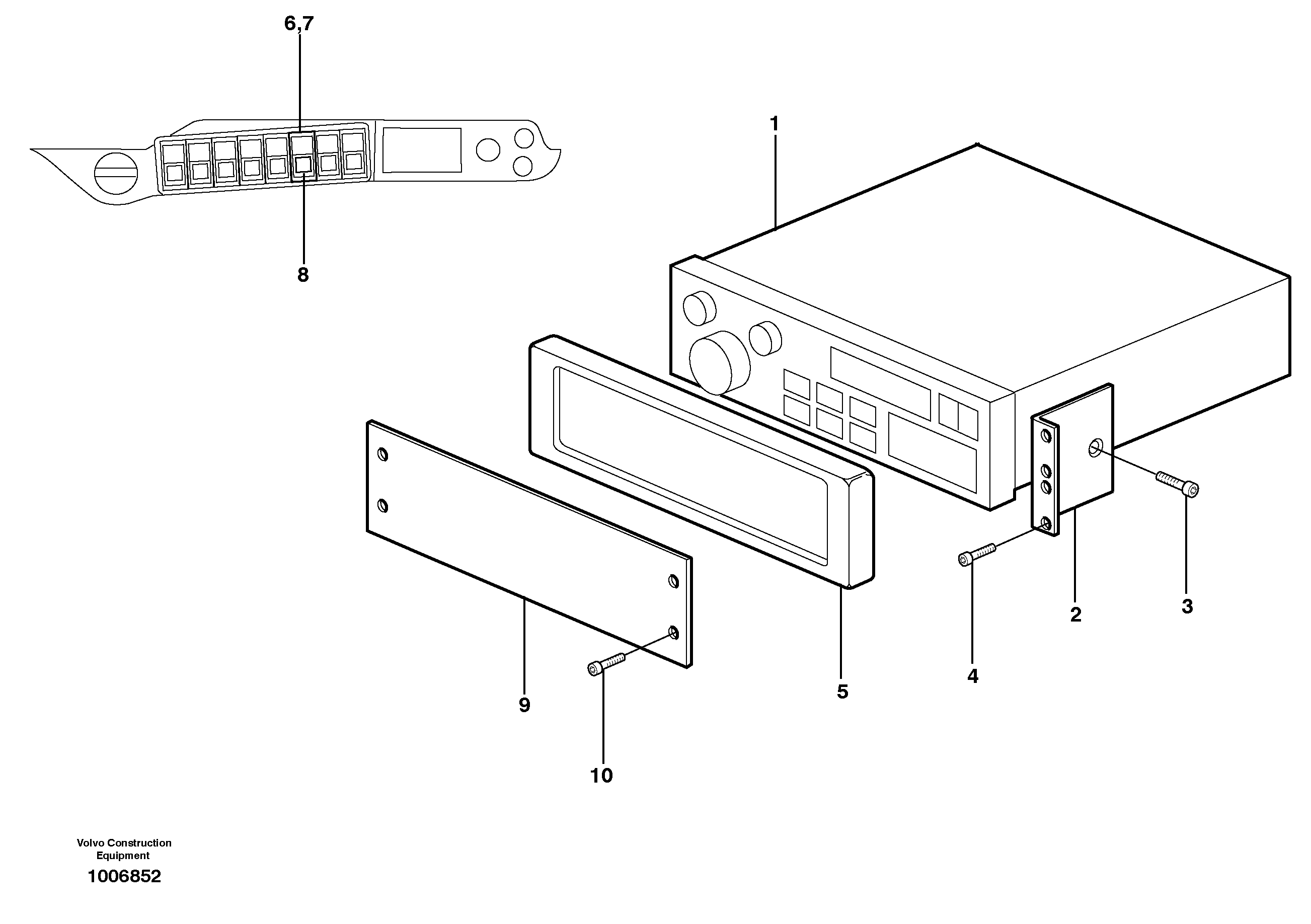 Схема запчастей Volvo EW200B - 58019 Radio installation with converter EW200B