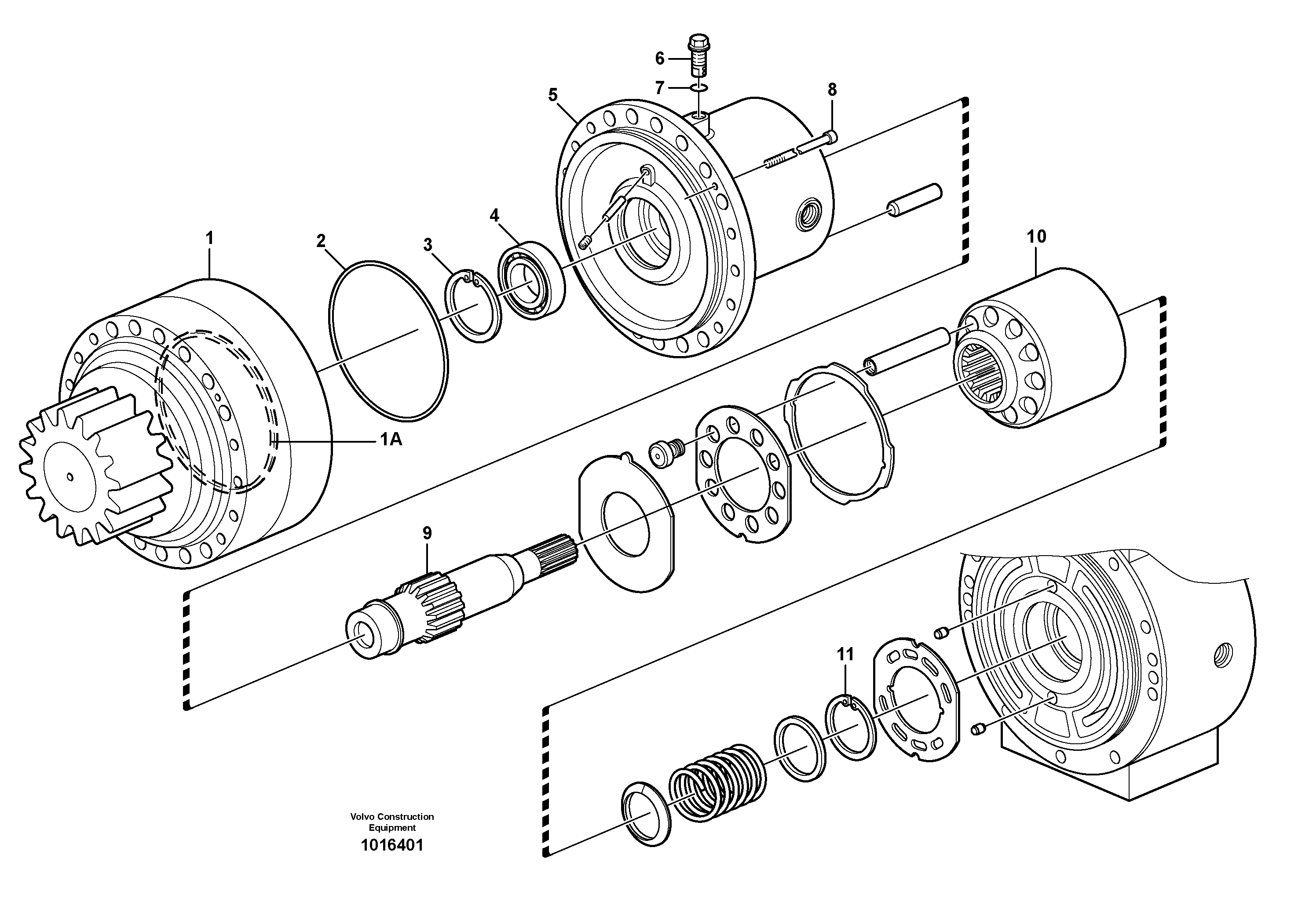 Схема запчастей Volvo EW200B - 6267 Slew motor, drive unit EW200B