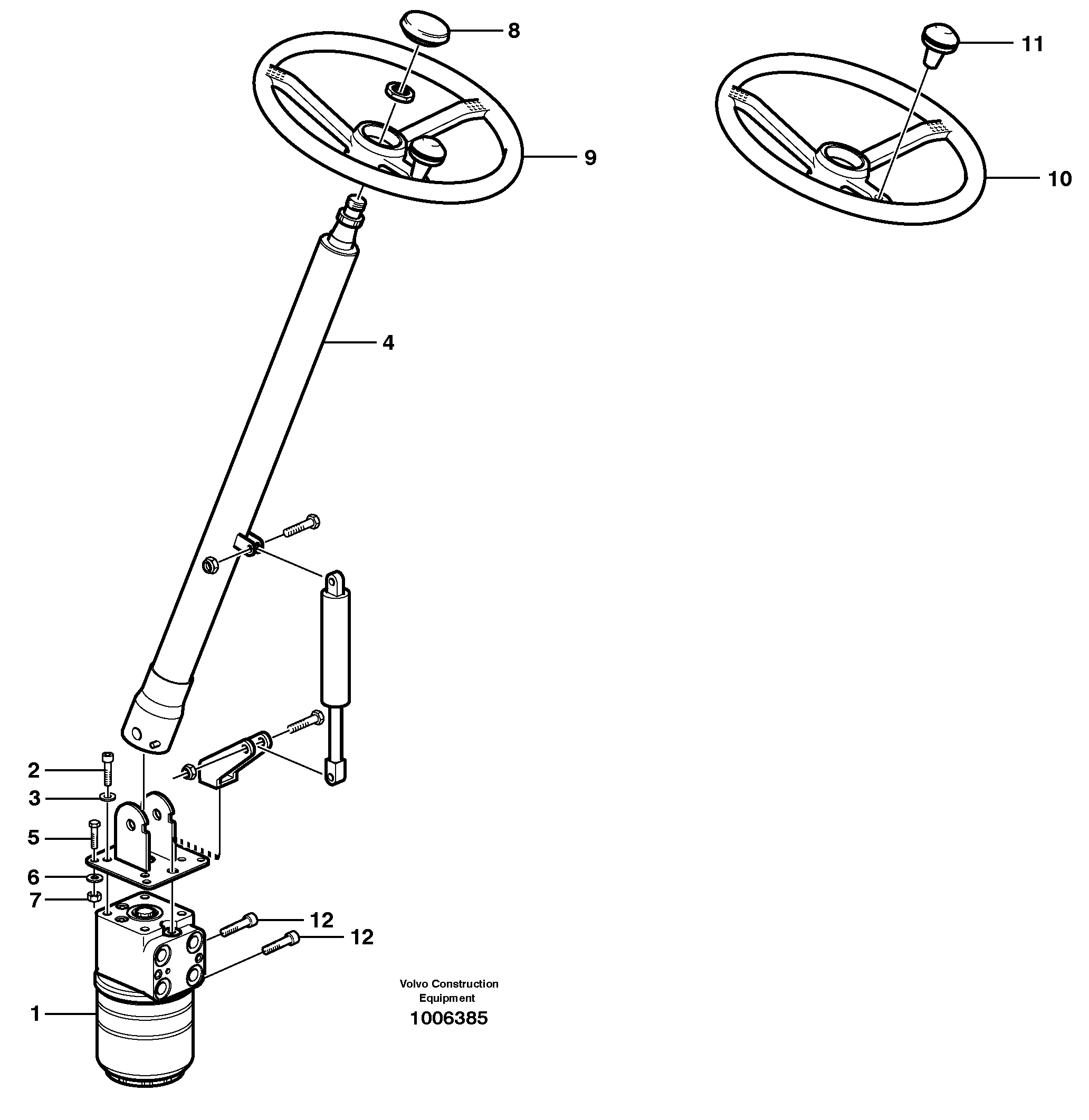 Схема запчастей Volvo EW200B - 40366 Adjustable steering column EW200B