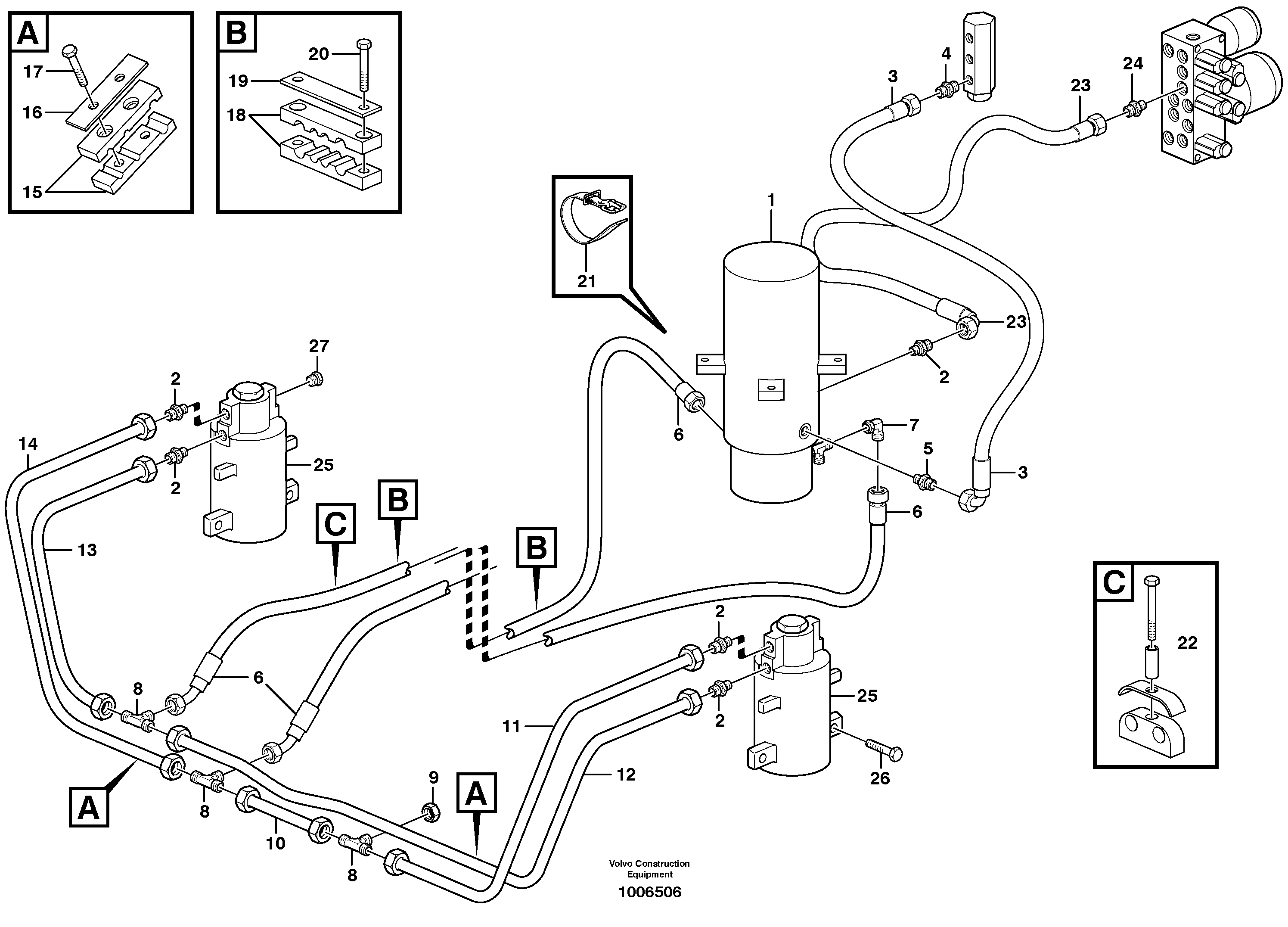 Схема запчастей Volvo EW200B - 7212 Oscillating system EW200B
