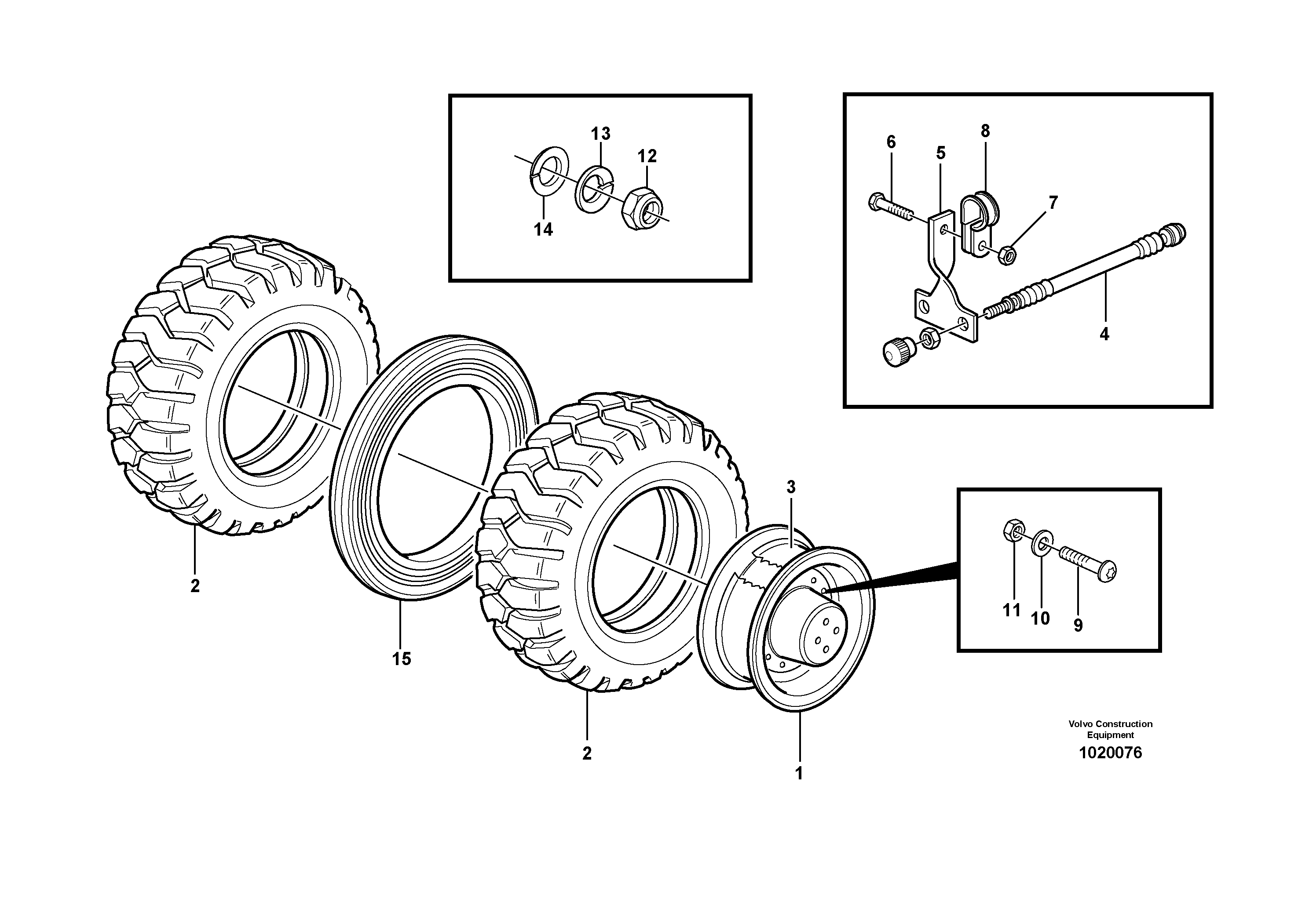 Схема запчастей Volvo EW200B - 11827 Wheel equipment EW200B