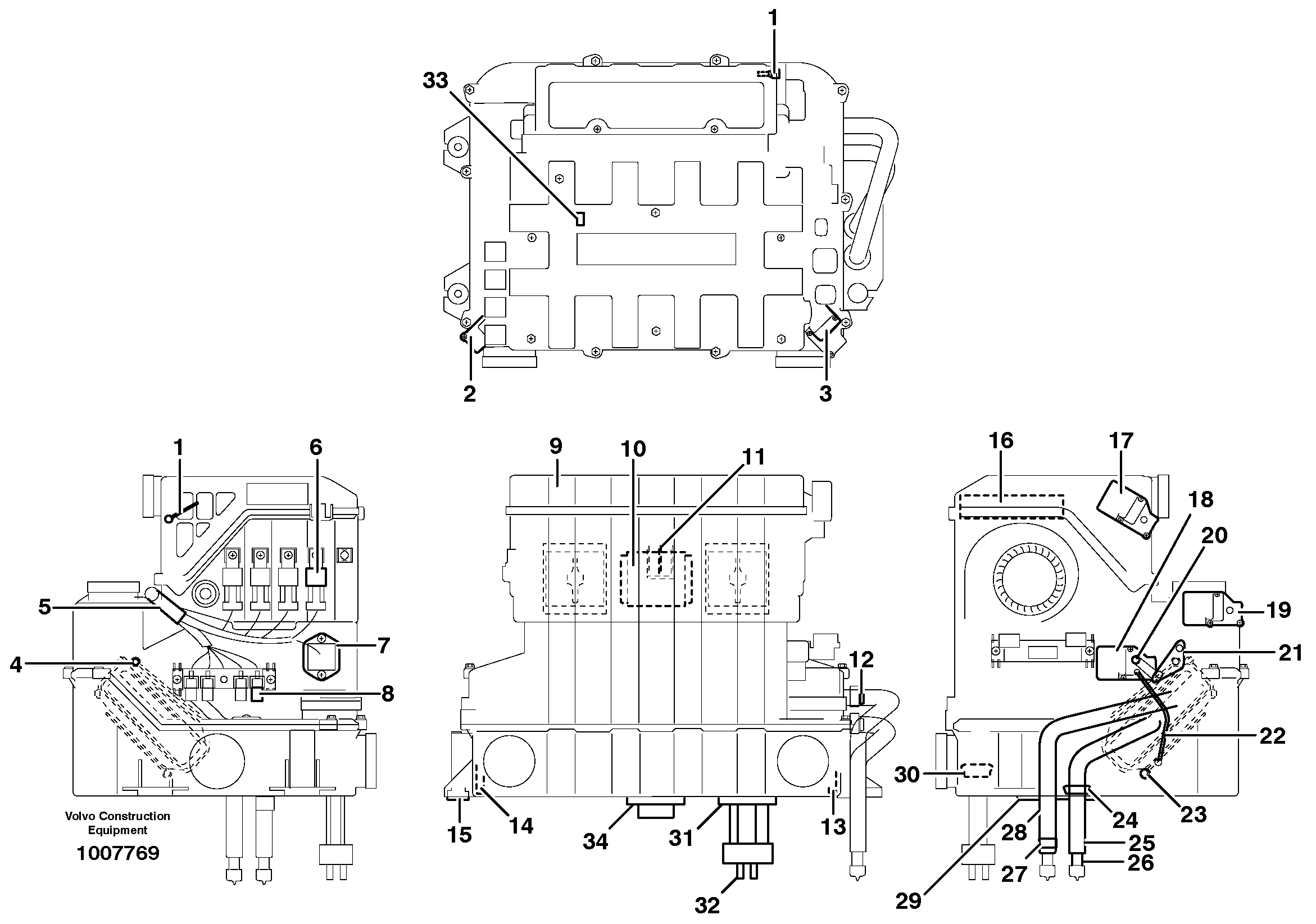 Схема запчастей Volvo EW200B - 104660 Air conditioning unit, cooling and heater EW200B