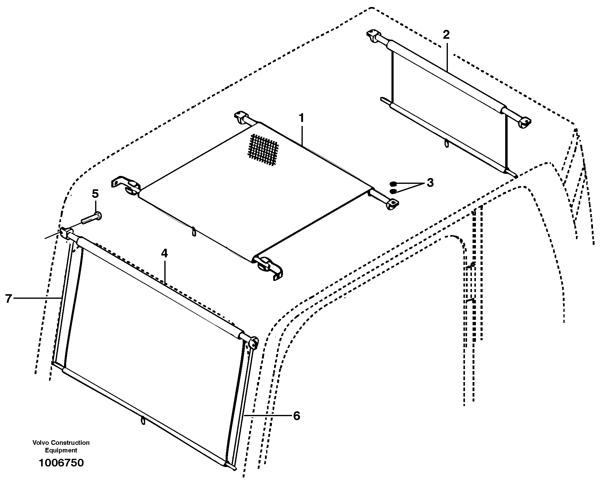 Схема запчастей Volvo EW200B - 11474 Sun visor interior EW200B