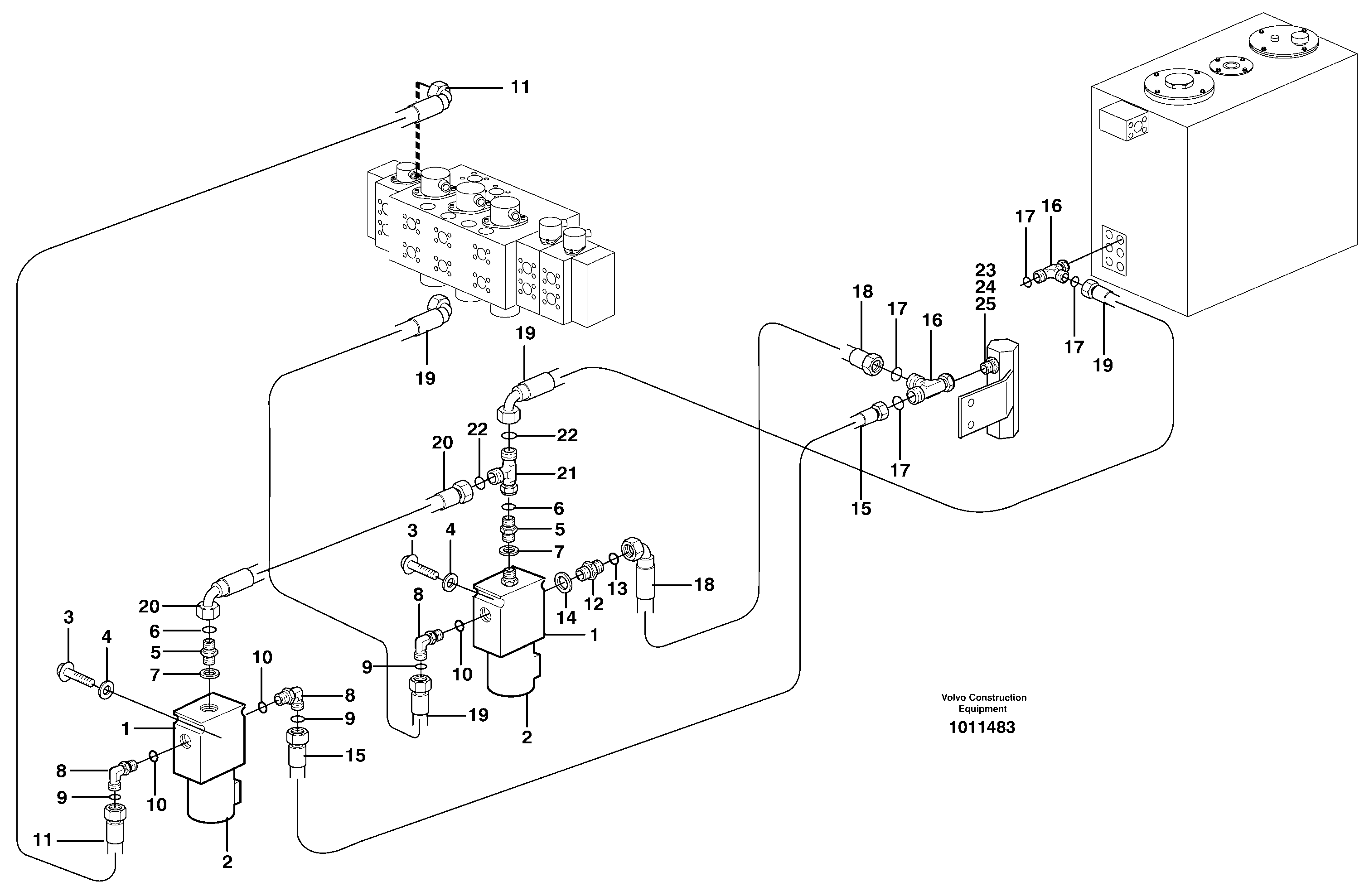 Схема запчастей Volvo EW200B - 12805 Hydraulic function, X1. A&b On Off EW200B