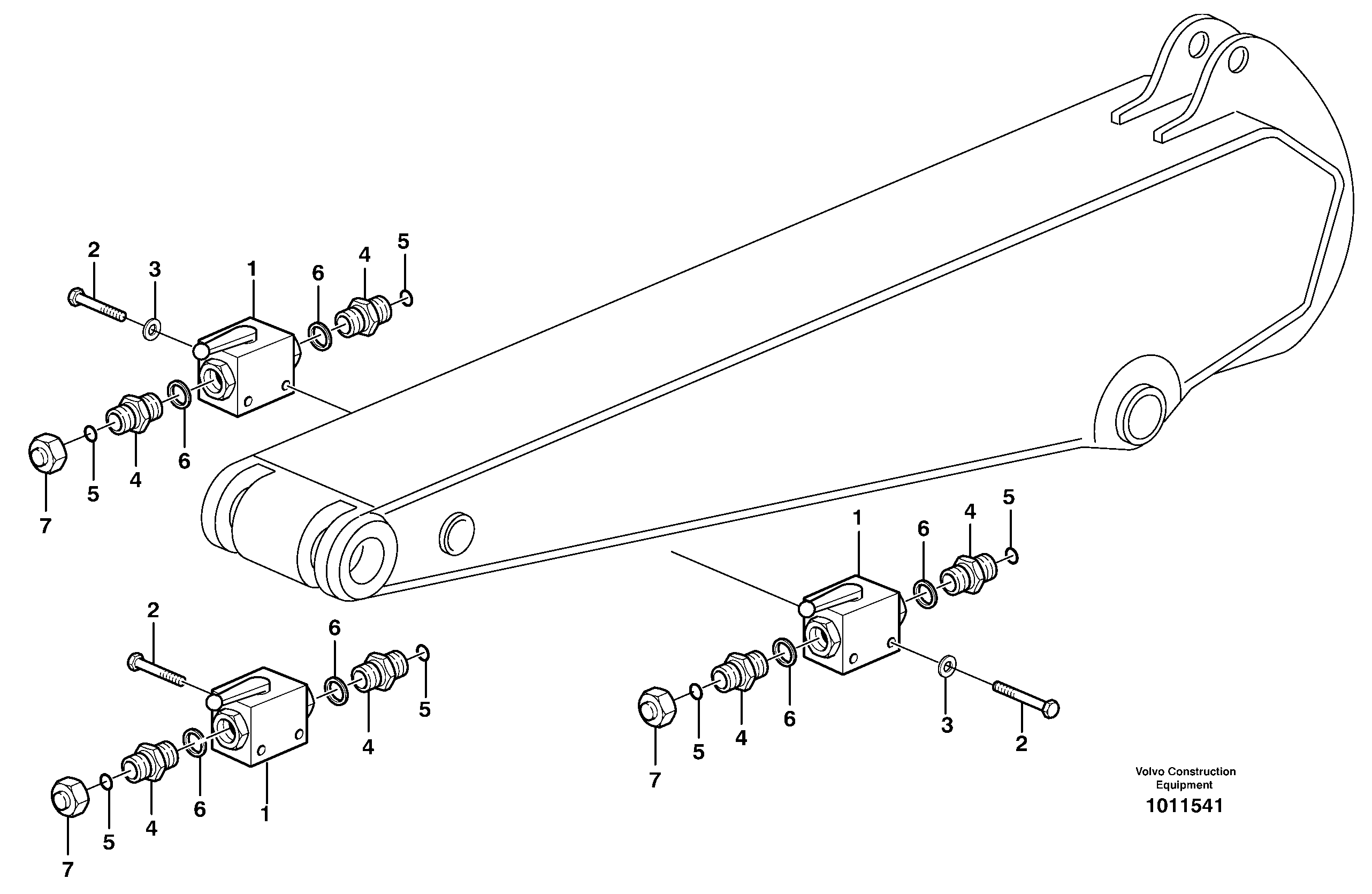 Схема запчастей Volvo EW200B - 14898 Ball valve for dipper arm EW200B