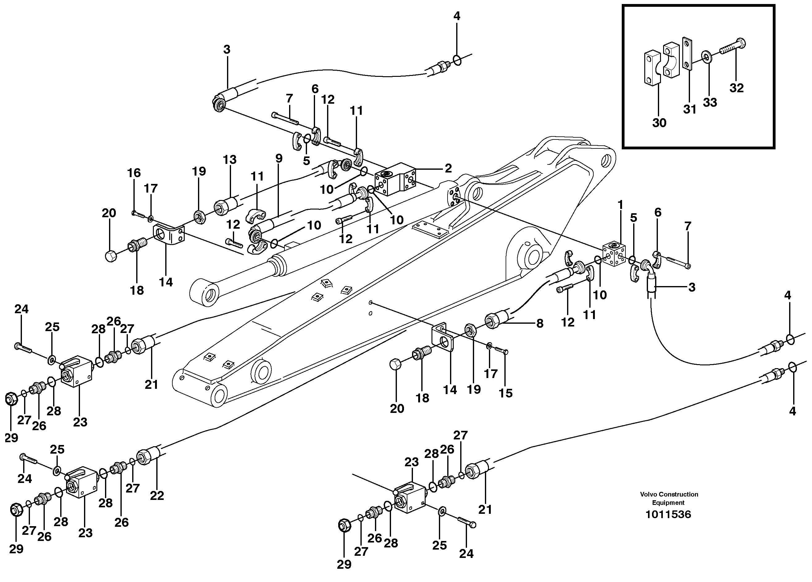 Схема запчастей Volvo EW200B - 8190 Grab equipment, with shut-off cocks, X1, Hammer EW200B