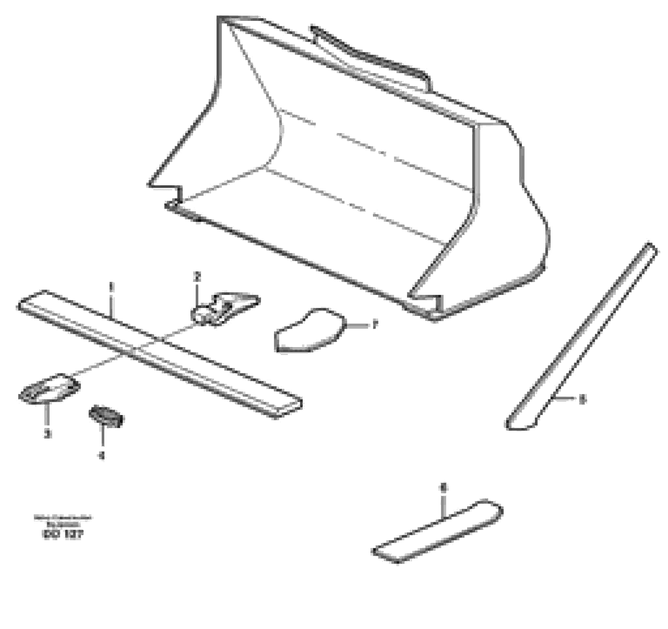 Схема запчастей Volvo EW200B - 15199 Bucket, straight with teeth ATTACHMENTS ATTACHMENTS BUCKETS