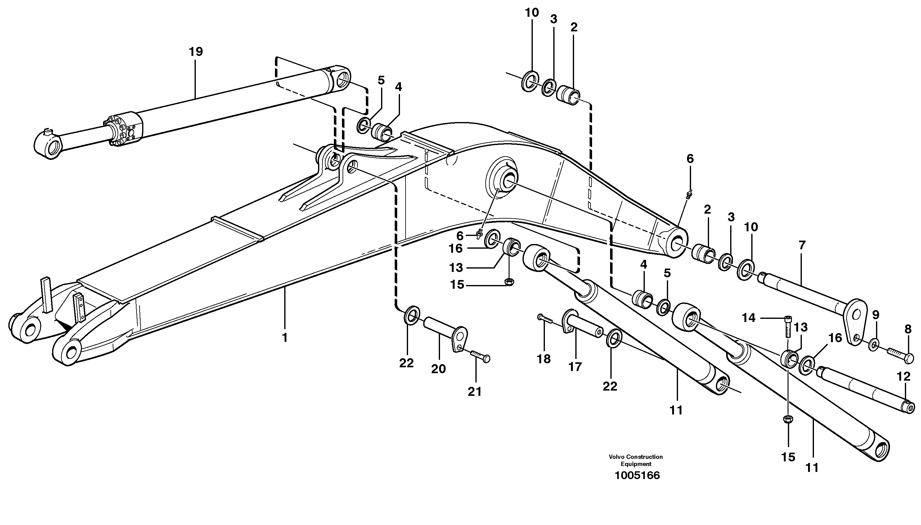 Схема запчастей Volvo EW200B - 77002 Backhoe boom, 5.2m EW200B