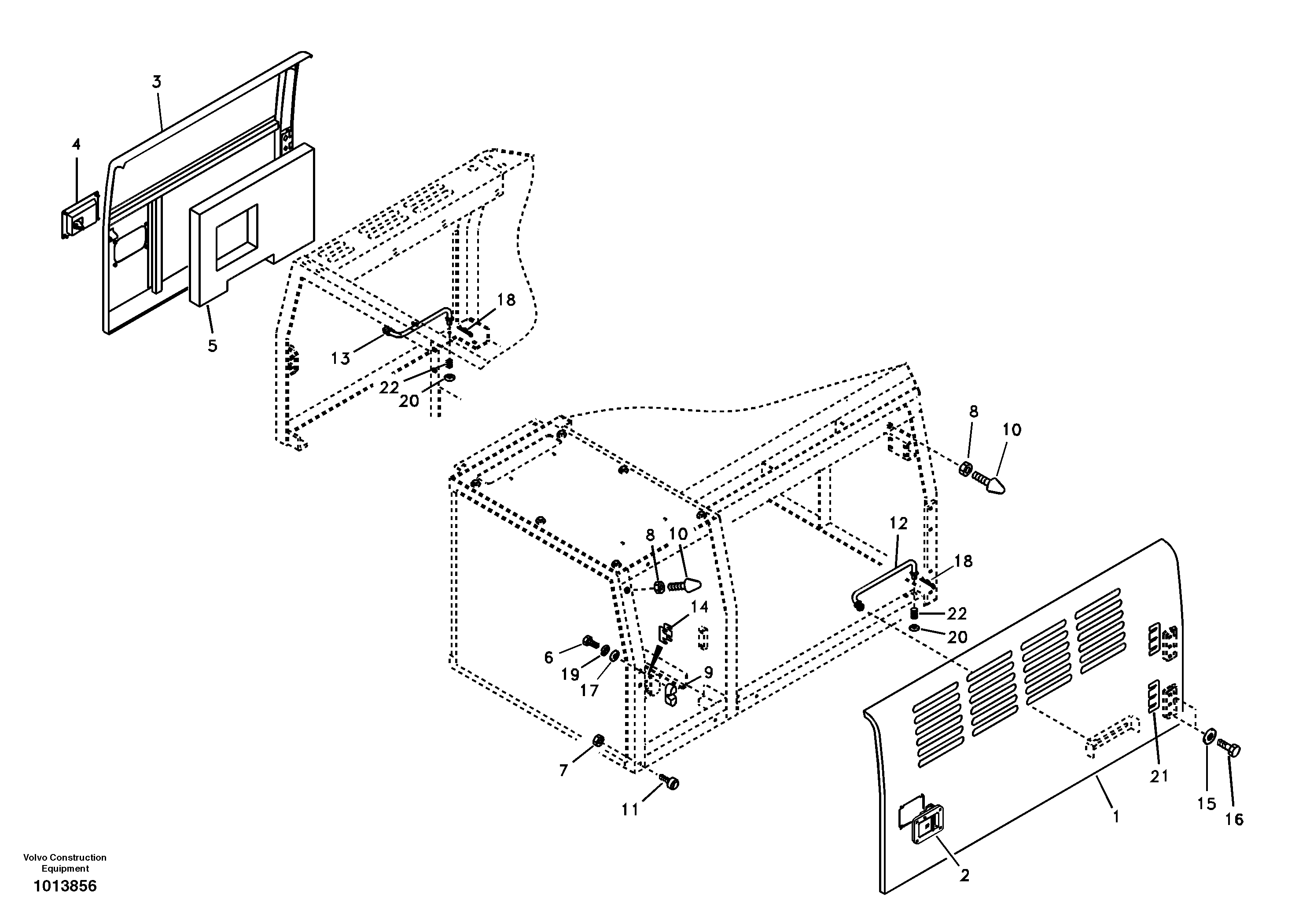 Схема запчастей Volvo EW145B - 22600 Door, side EW145B