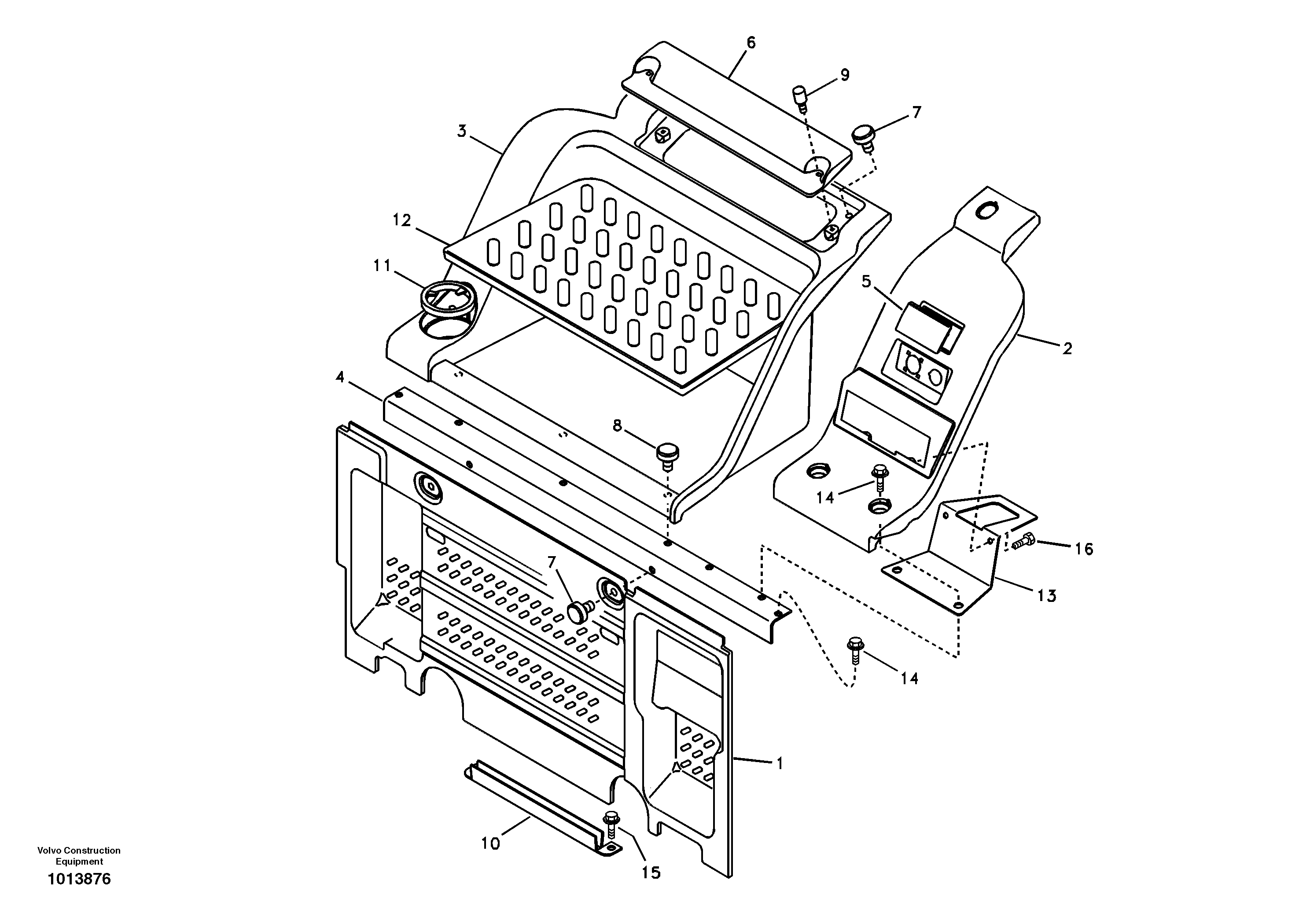 Схема запчастей Volvo EW145B - 22922 Instrument panel, radio panel EW145B