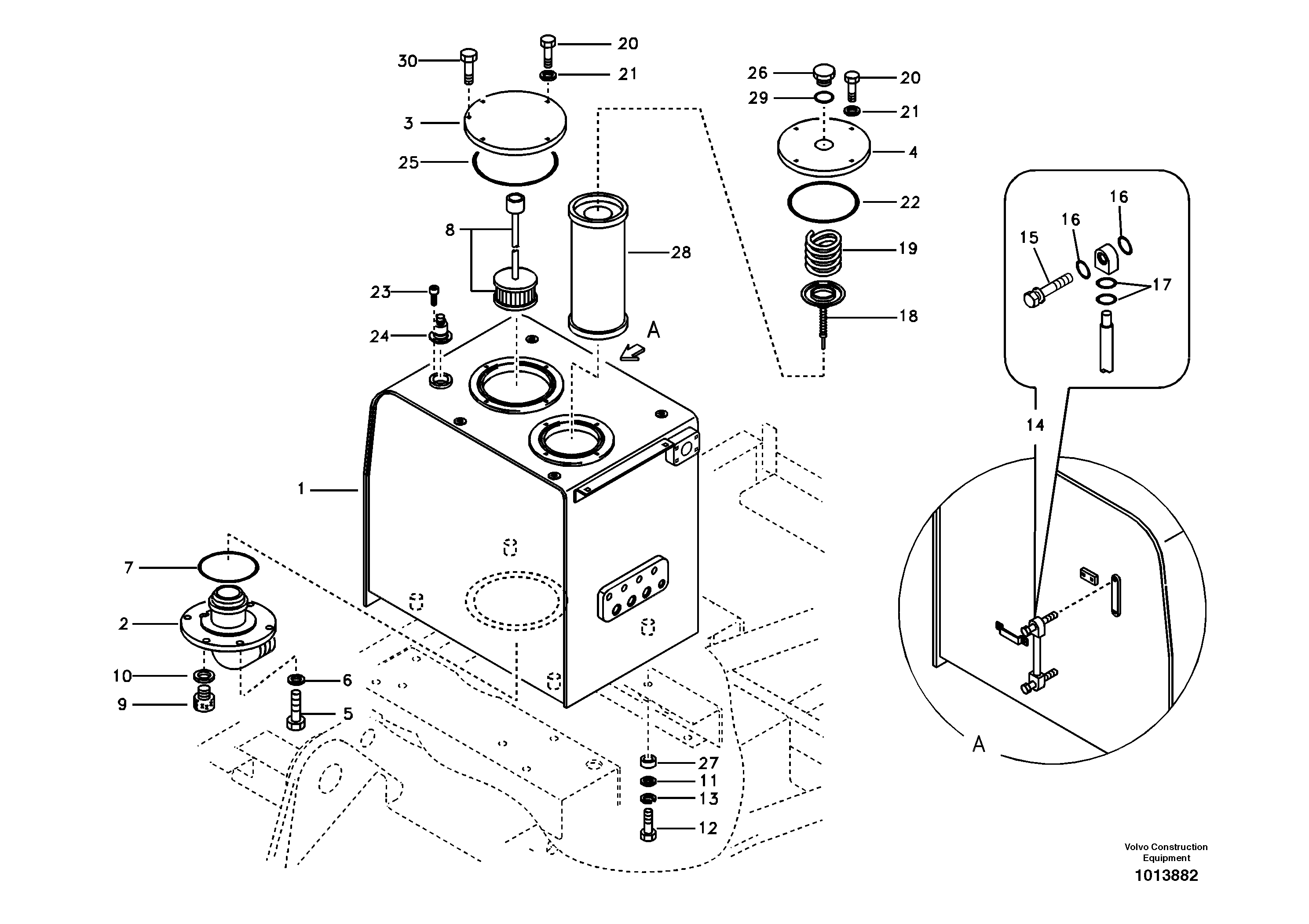 Схема запчастей Volvo EW145B - 106009 Гидробак EW145B