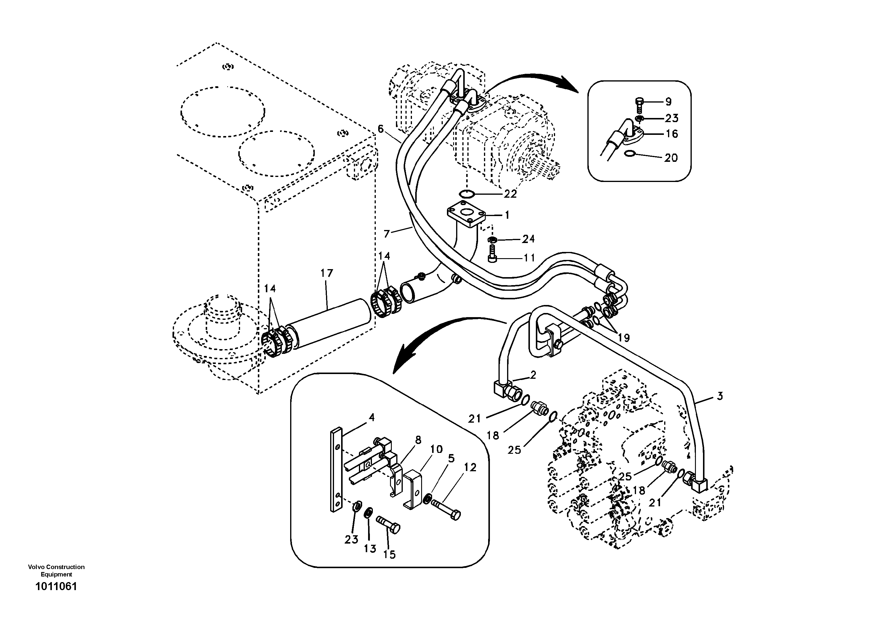 Схема запчастей Volvo EW145B - 4223 Hydraulic system, hydraulic tank to hydraulic pump EW145B