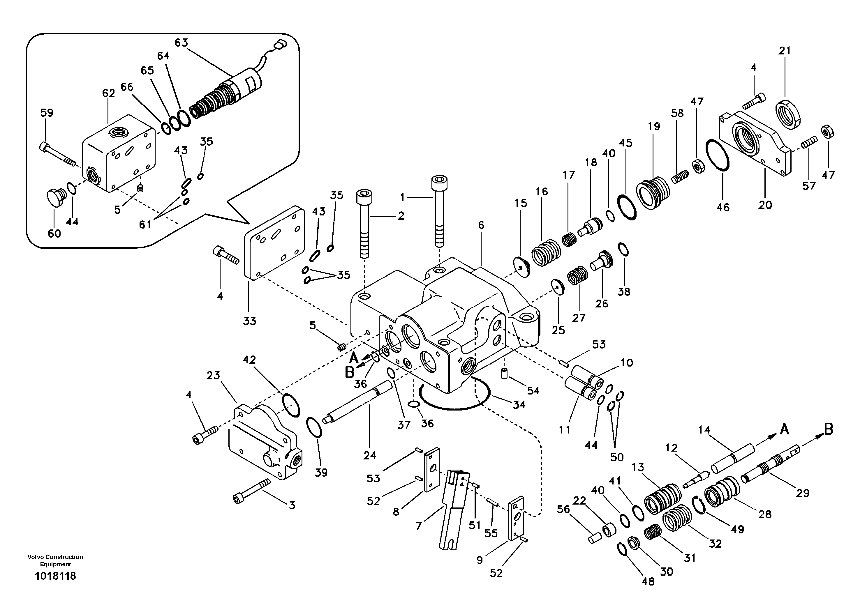 Схема запчастей Volvo EW145B - 95296 Regulator, hydraulic pump EW145B