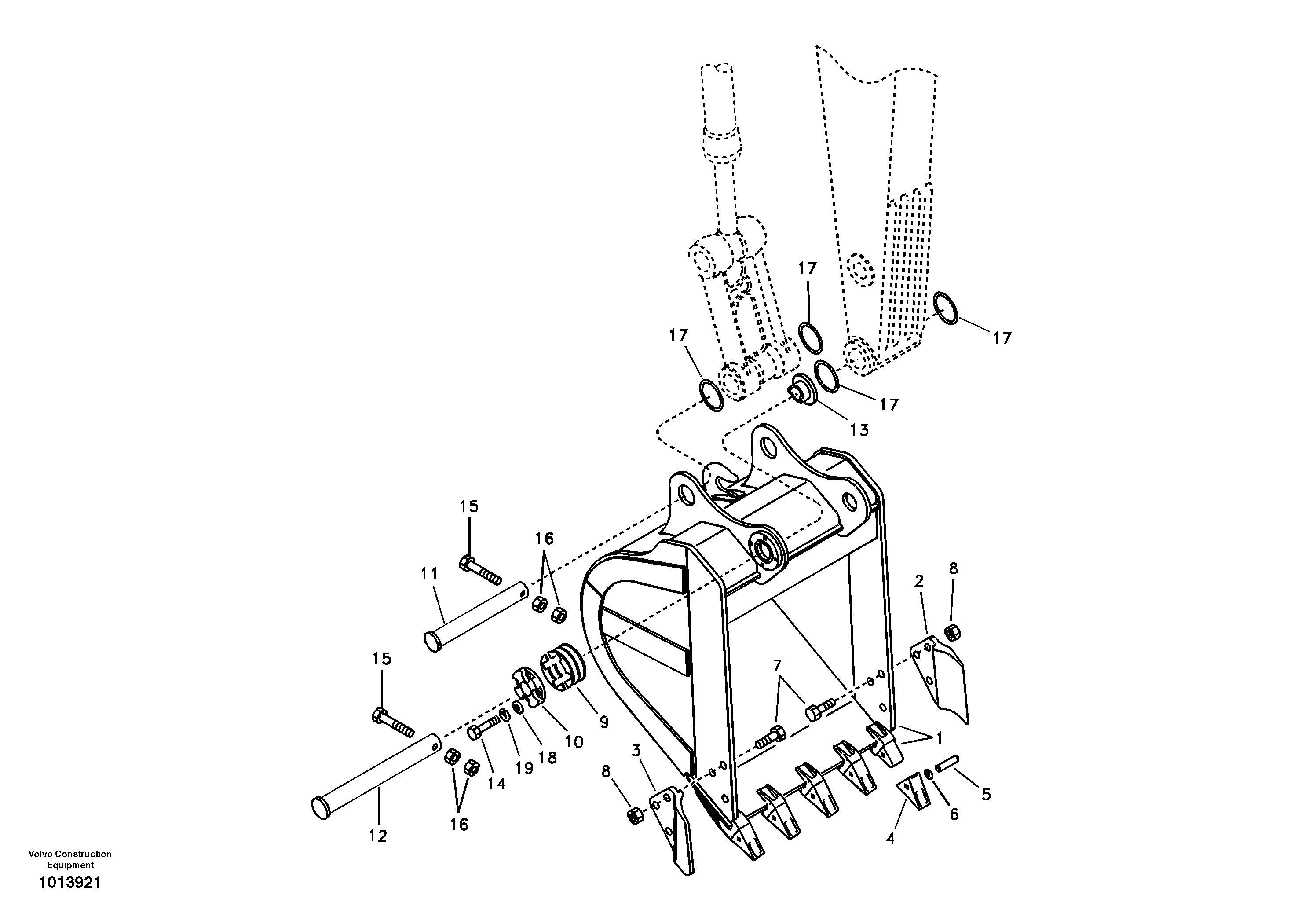 Схема запчастей Volvo EW145B - 15739 Ковш EW145B