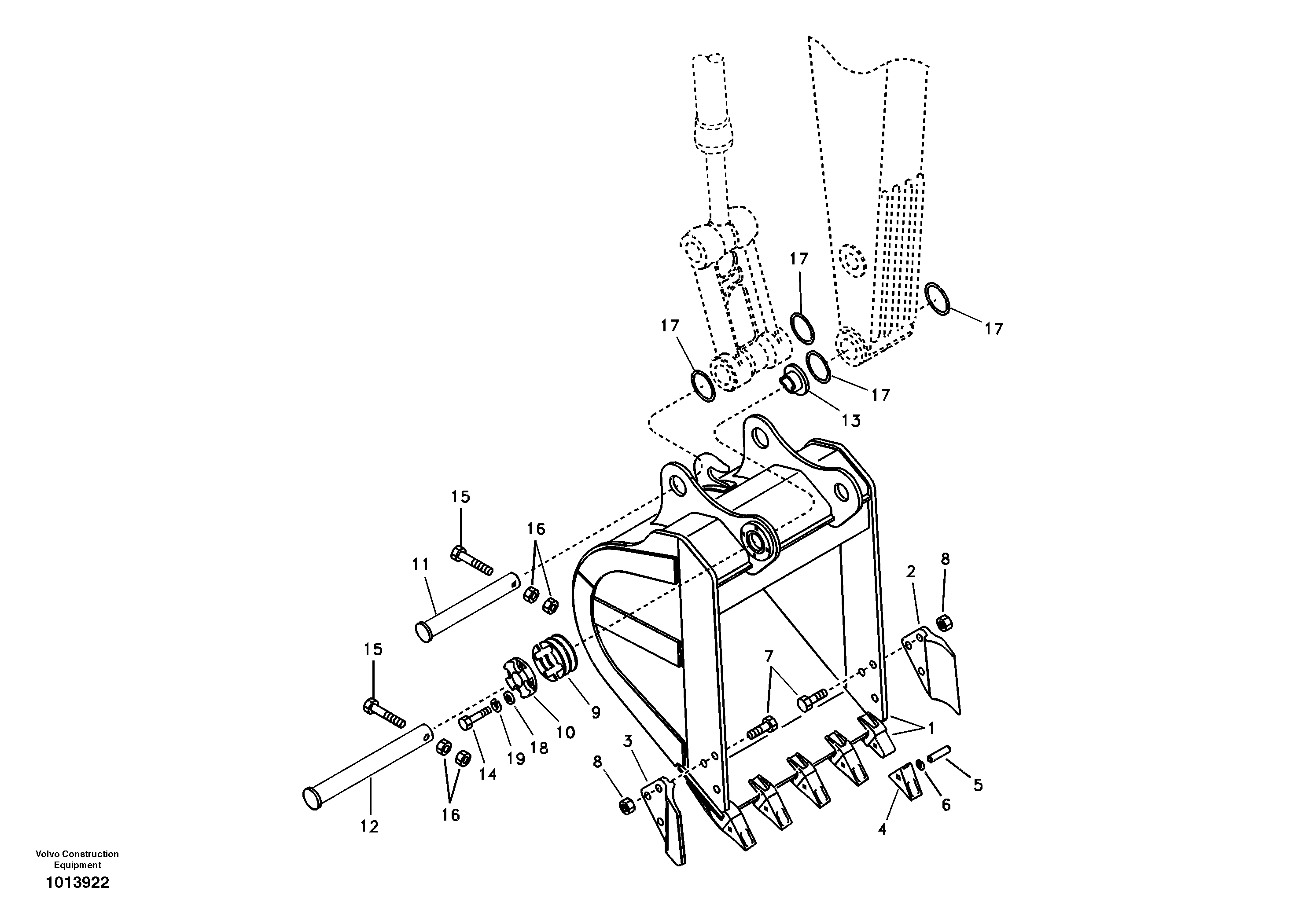 Схема запчастей Volvo EW145B - 15742 Ковш EW145B