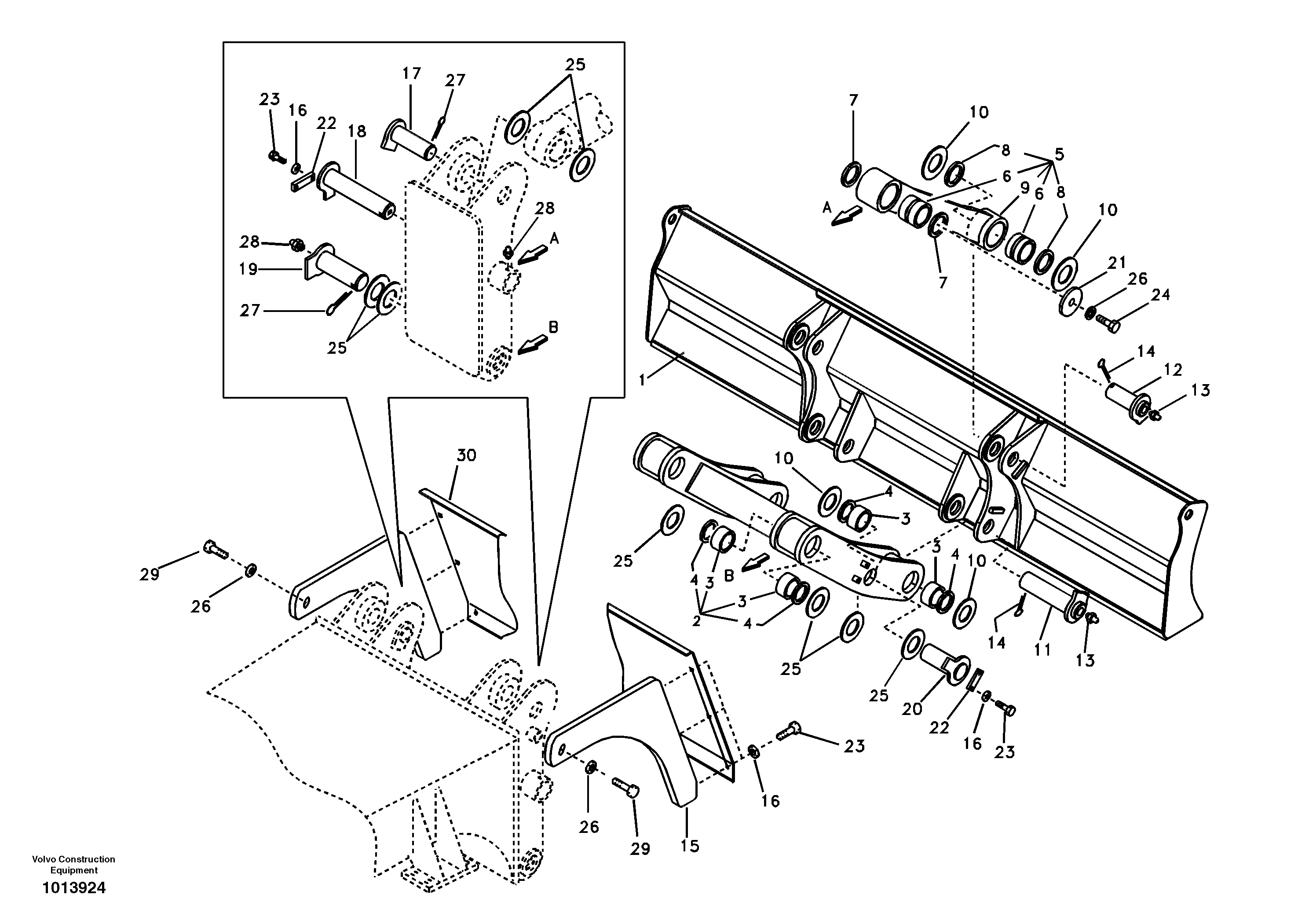 Схема запчастей Volvo EW145B - 12687 Dozer blade, rear EW145B