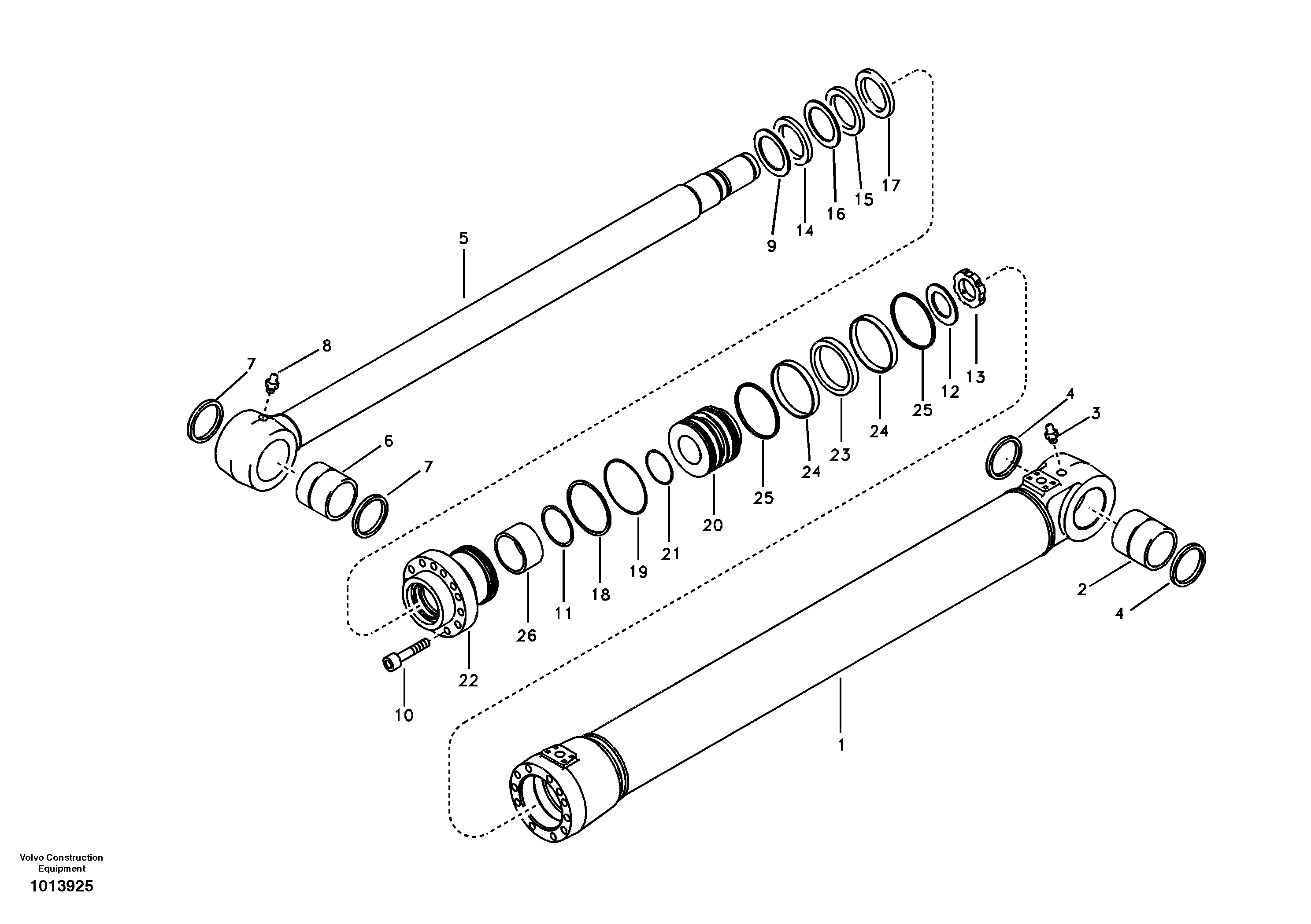 Схема запчастей Volvo EW145B - 80229 Гидроцилиндр отвала EW145B