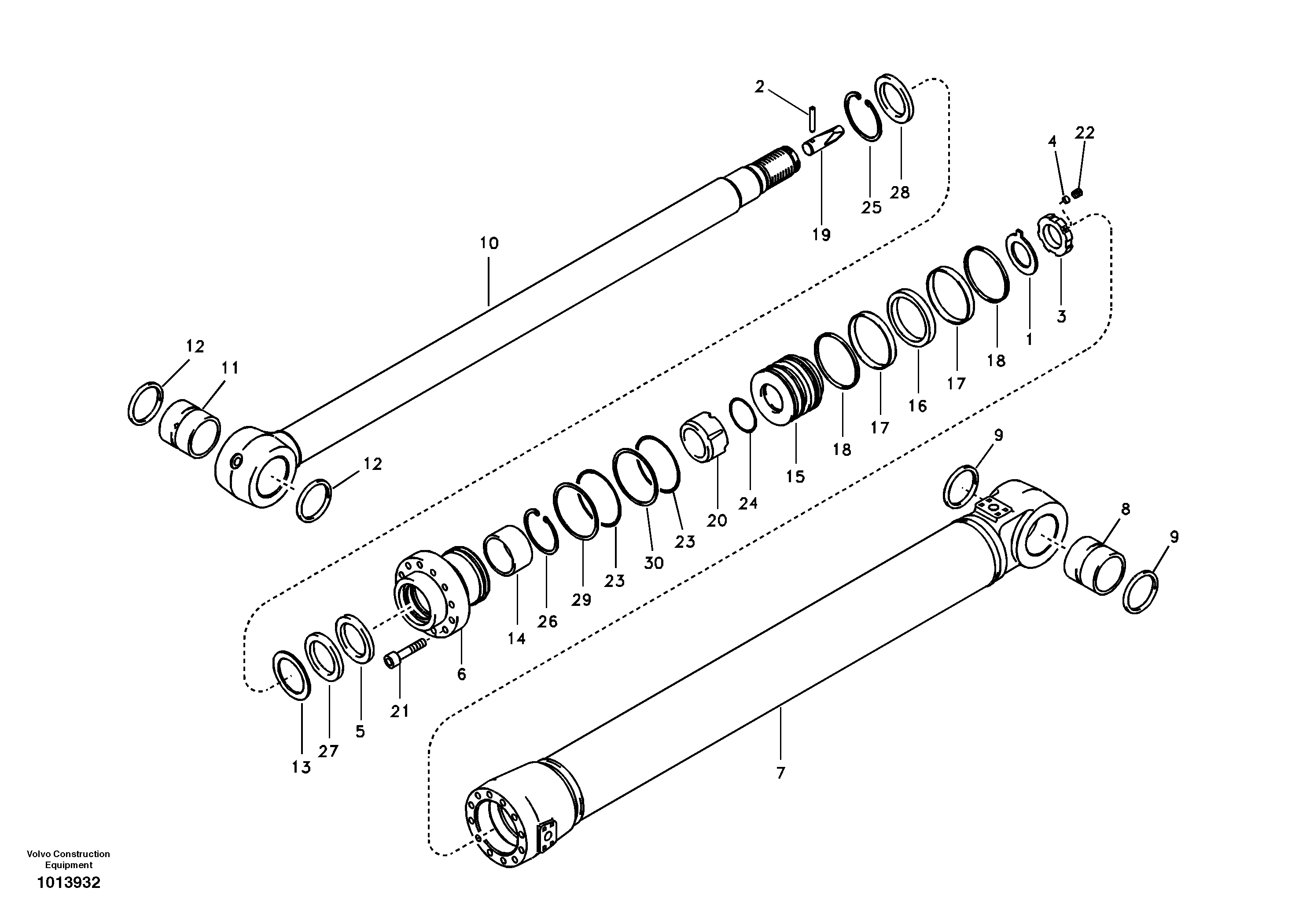 Схема запчастей Volvo EW145B - 103496 Dipper arm cylinder EW145B