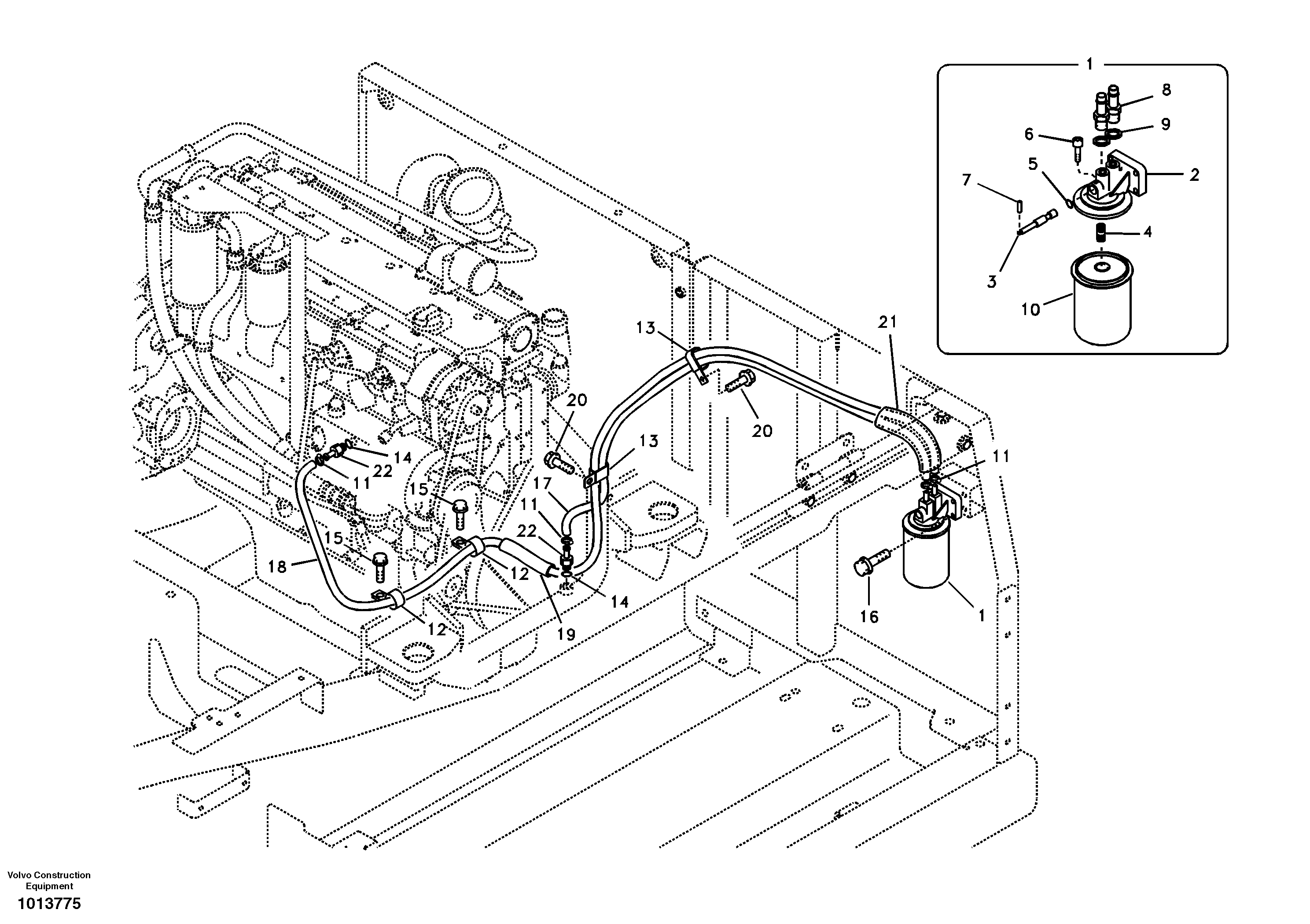 Схема запчастей Volvo EW145B - 17501 Coolant filter EW145B