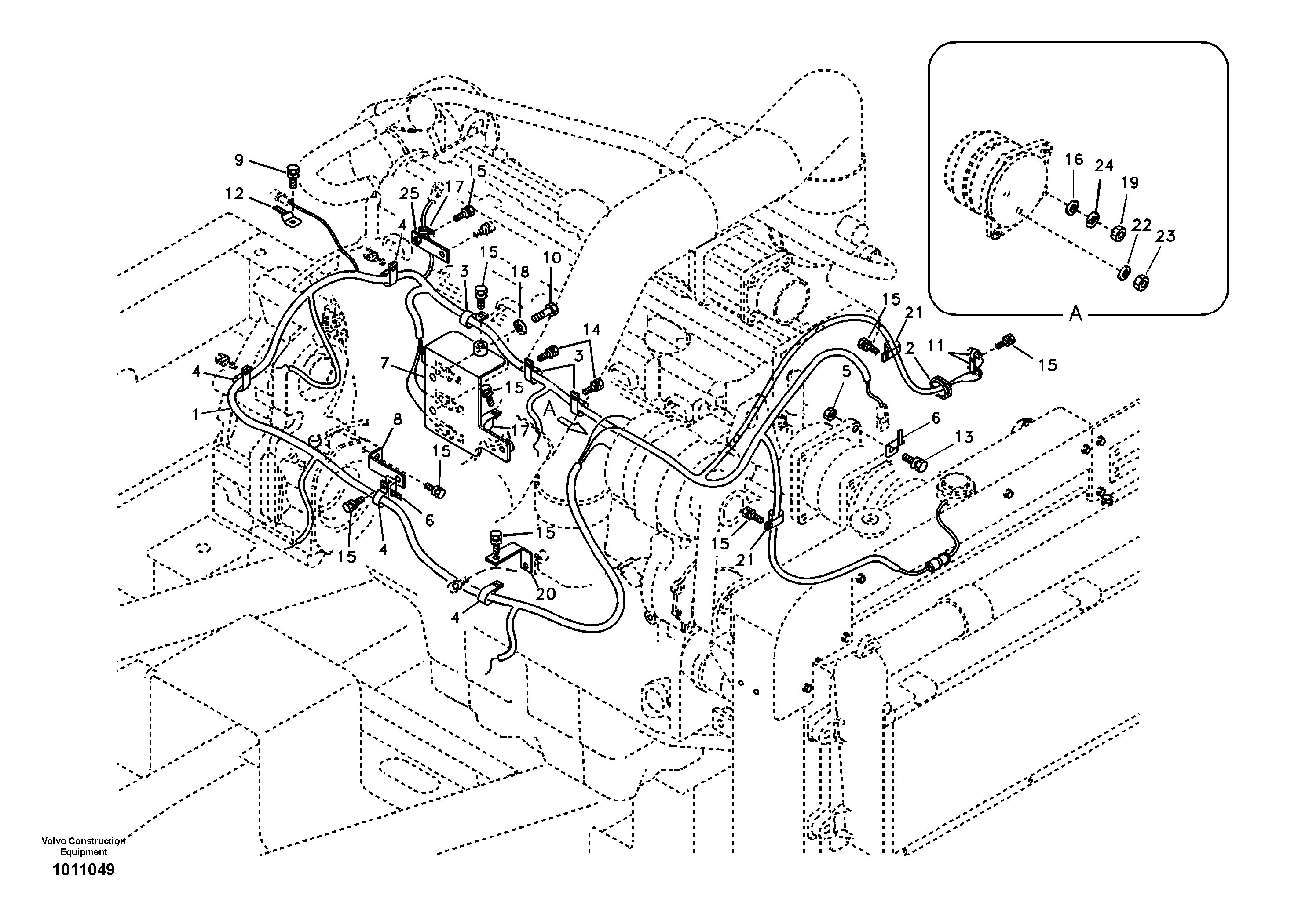 Схема запчастей Volvo EW145B - 15321 Cable harness, engine EW145B