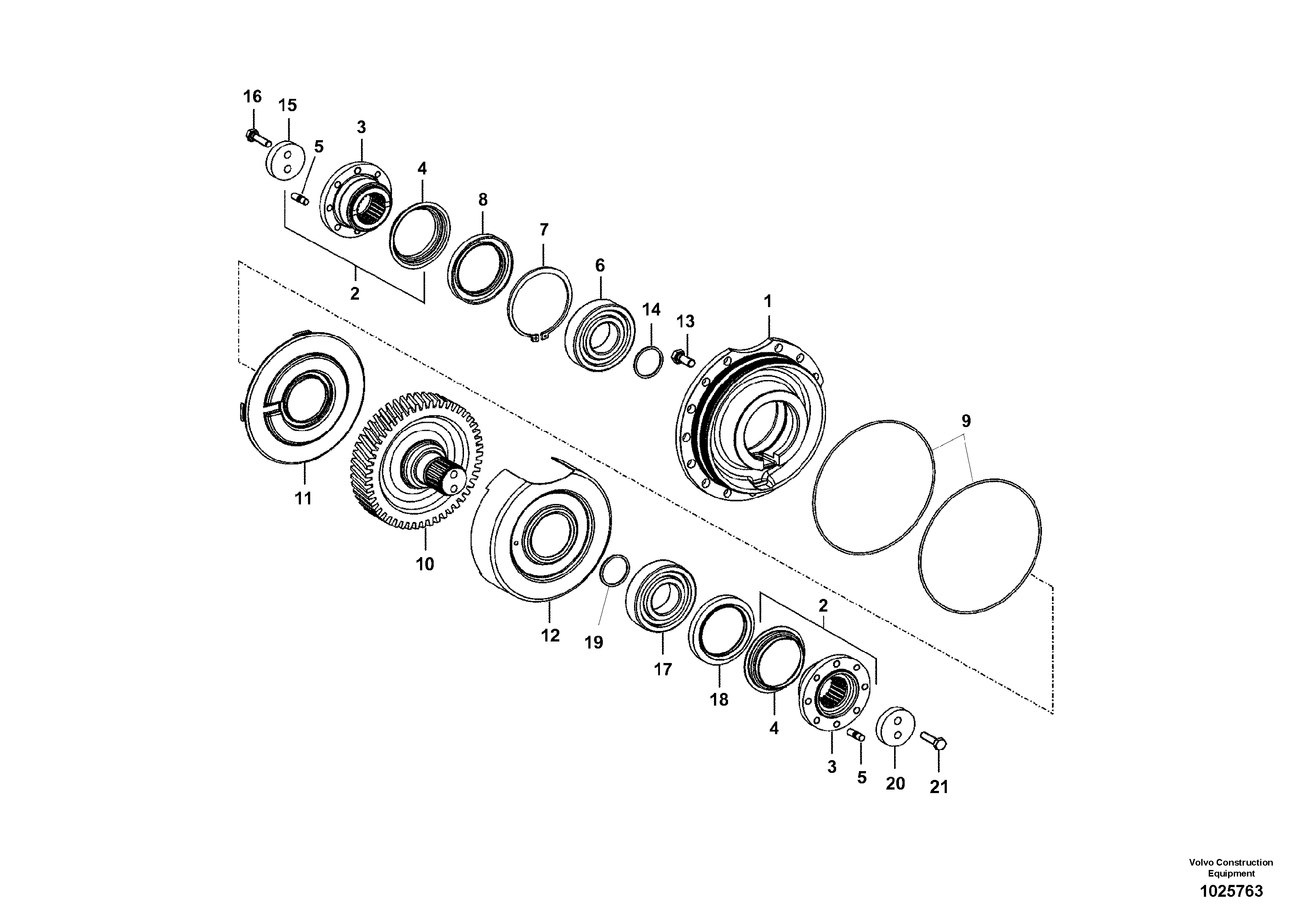 Схема запчастей Volvo EW145B - 56035 Output gear EW145B