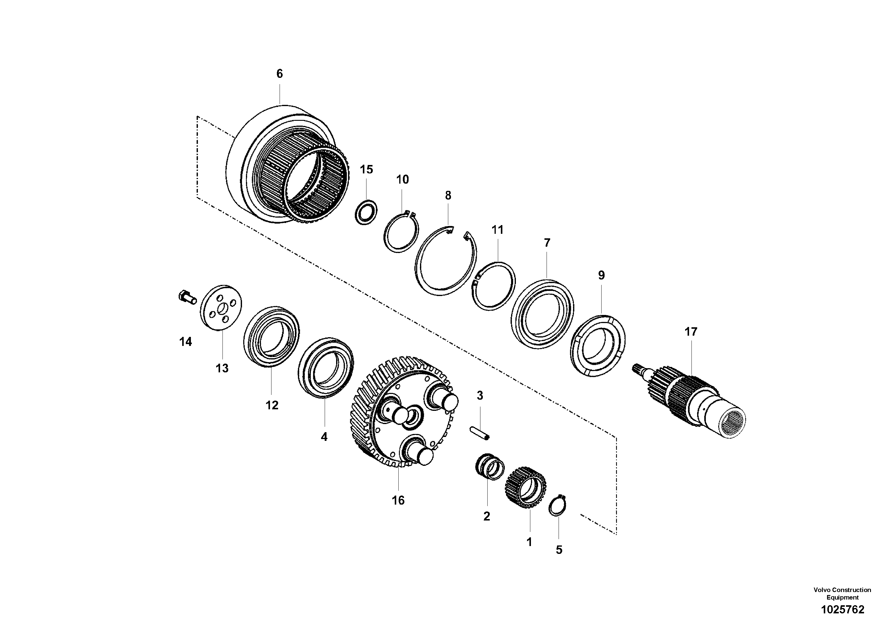 Схема запчастей Volvo EW145B - 57414 Planetary drive EW145B