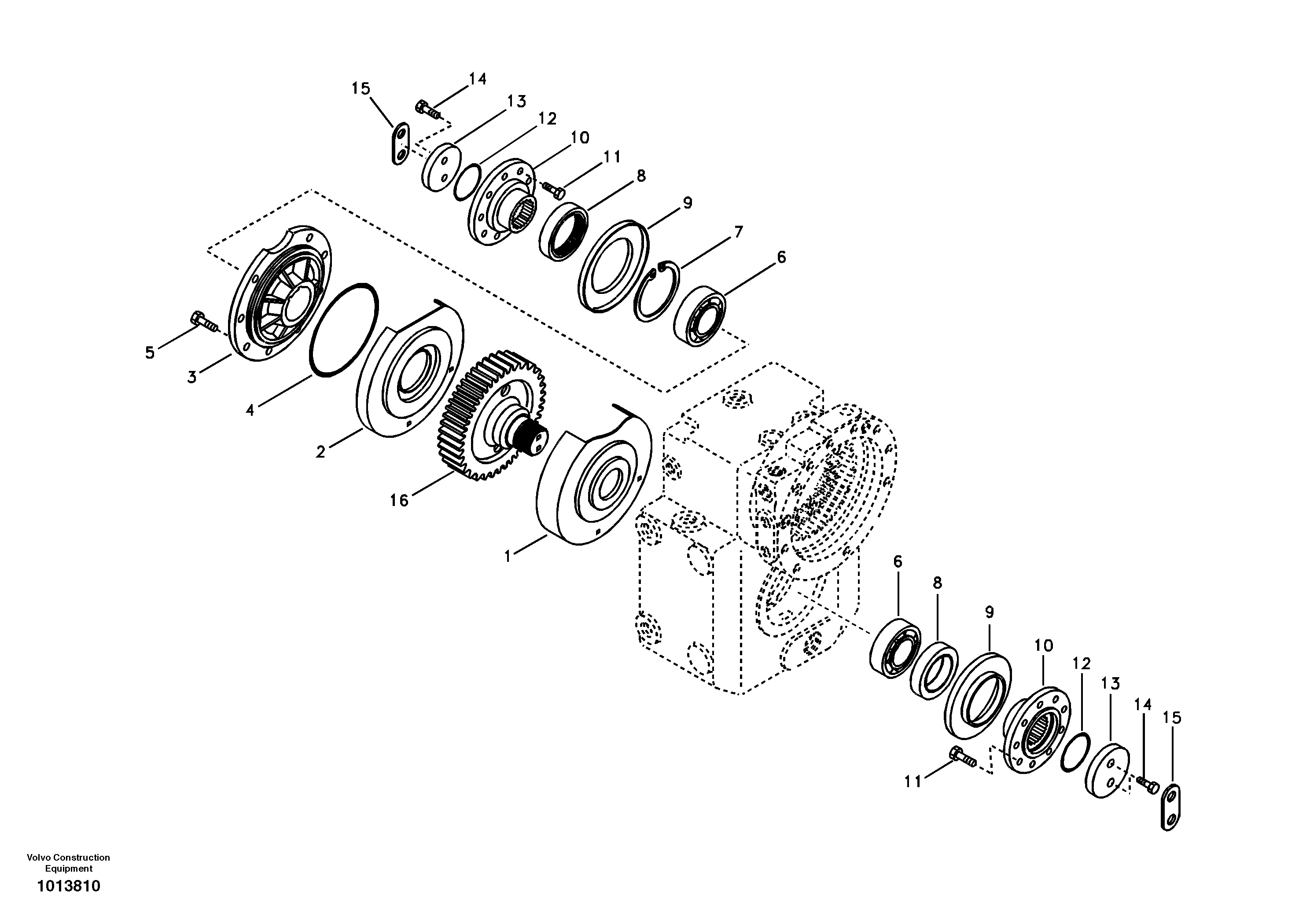 Схема запчастей Volvo EW145B - 66648 Output gear EW145B