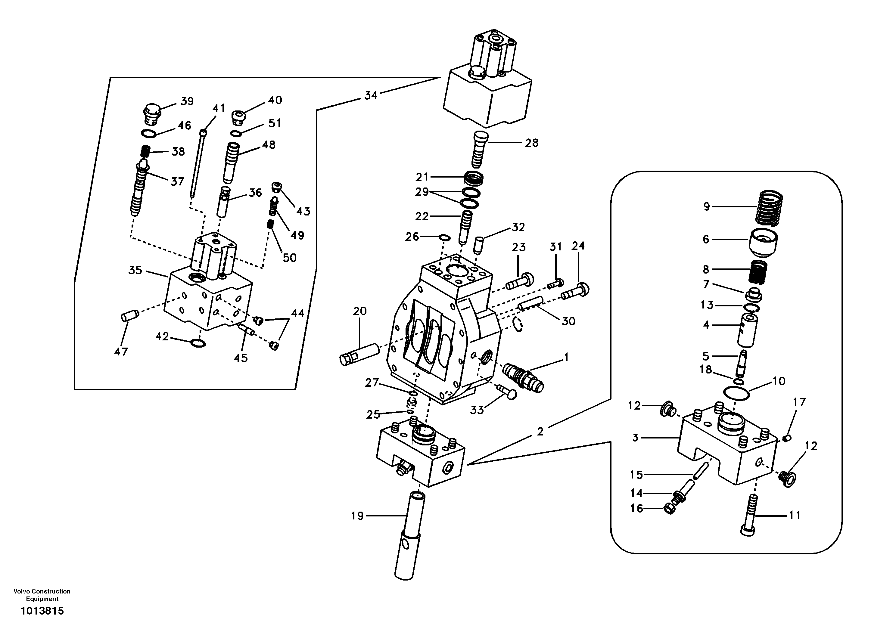 Схема запчастей Volvo EW145B - 23328 Control valve, travel motor EW145B