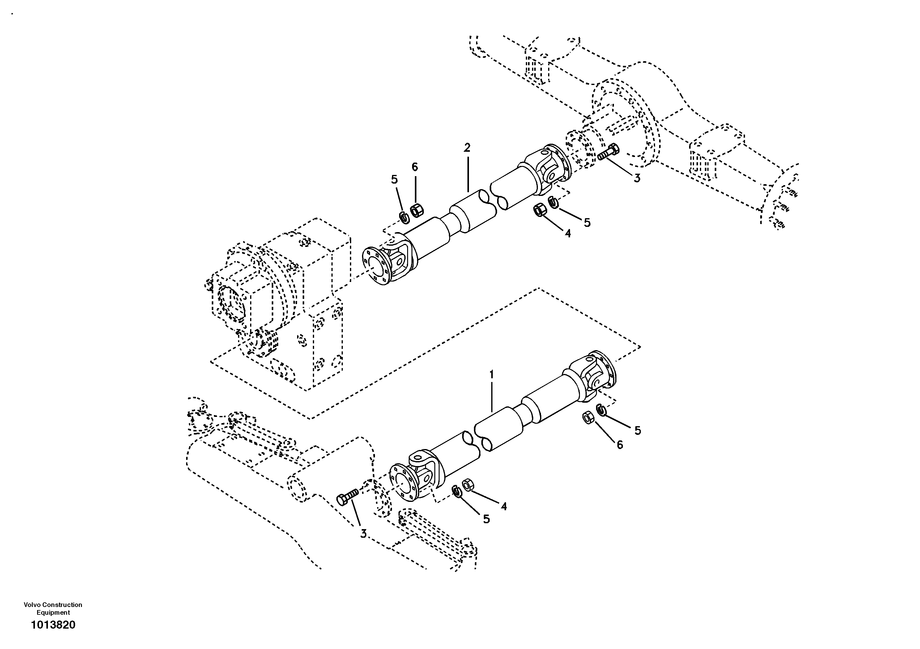 Схема запчастей Volvo EW145B - 44666 Propeller shaft, mounting EW145B