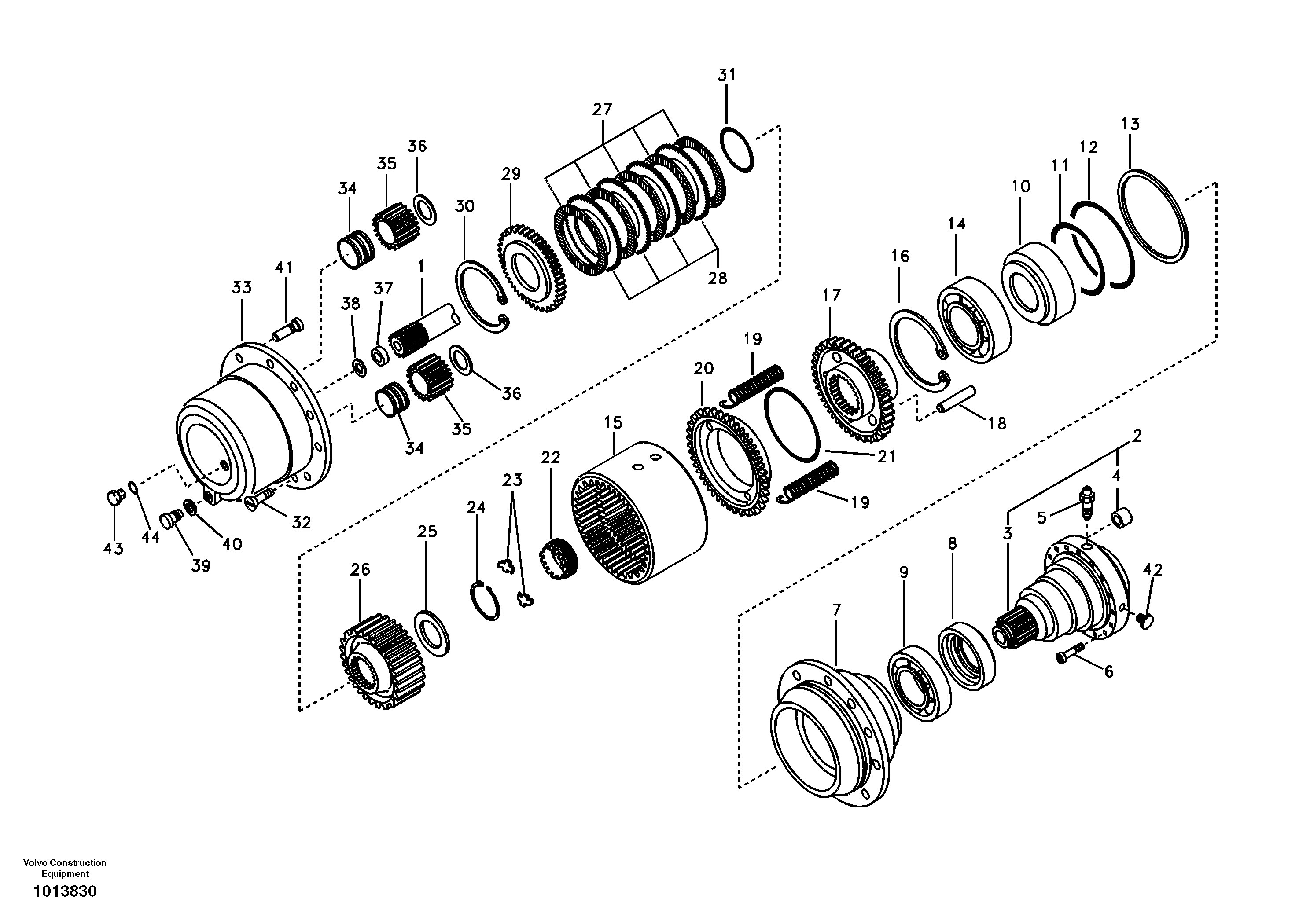 Схема запчастей Volvo EW145B - 13625 Hub reduction, rear axle EW145B