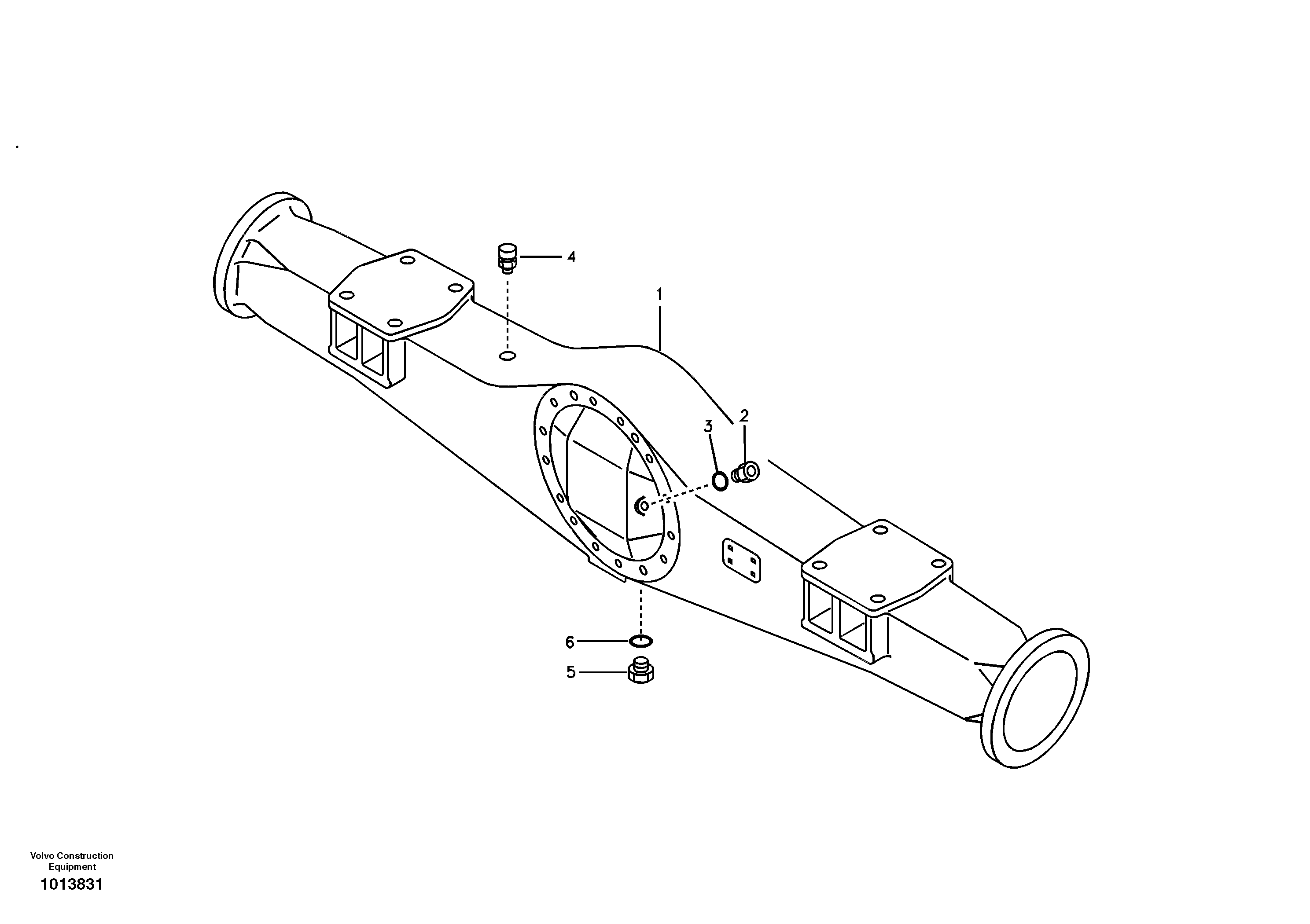 Схема запчастей Volvo EW145B - 24052 Картер (корпус) заднего моста EW145B