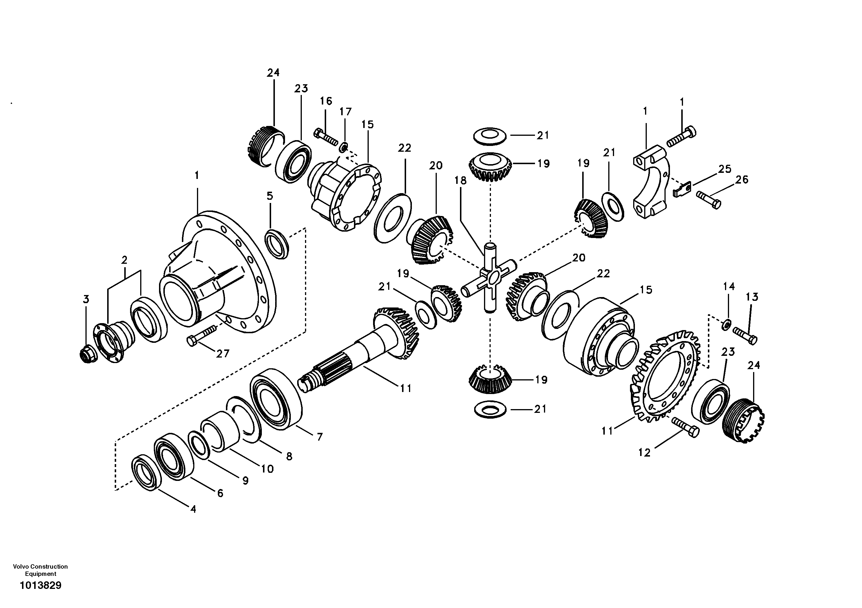 Схема запчастей Volvo EW145B - 80439 Differential , rear axle EW145B