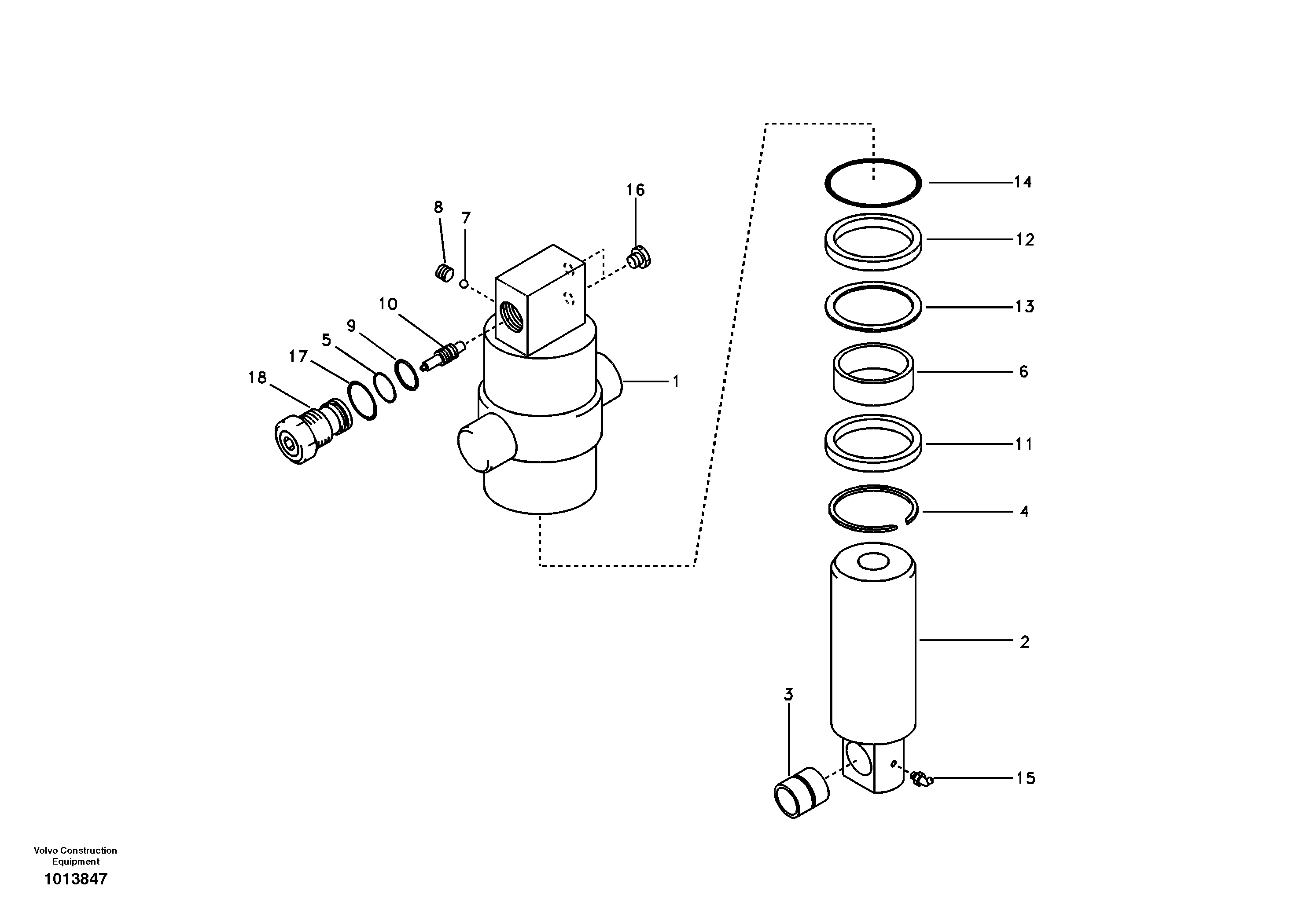 Схема запчастей Volvo EW145B - 50290 Axle locking cylinder EW145B PRIME S/N 15001-