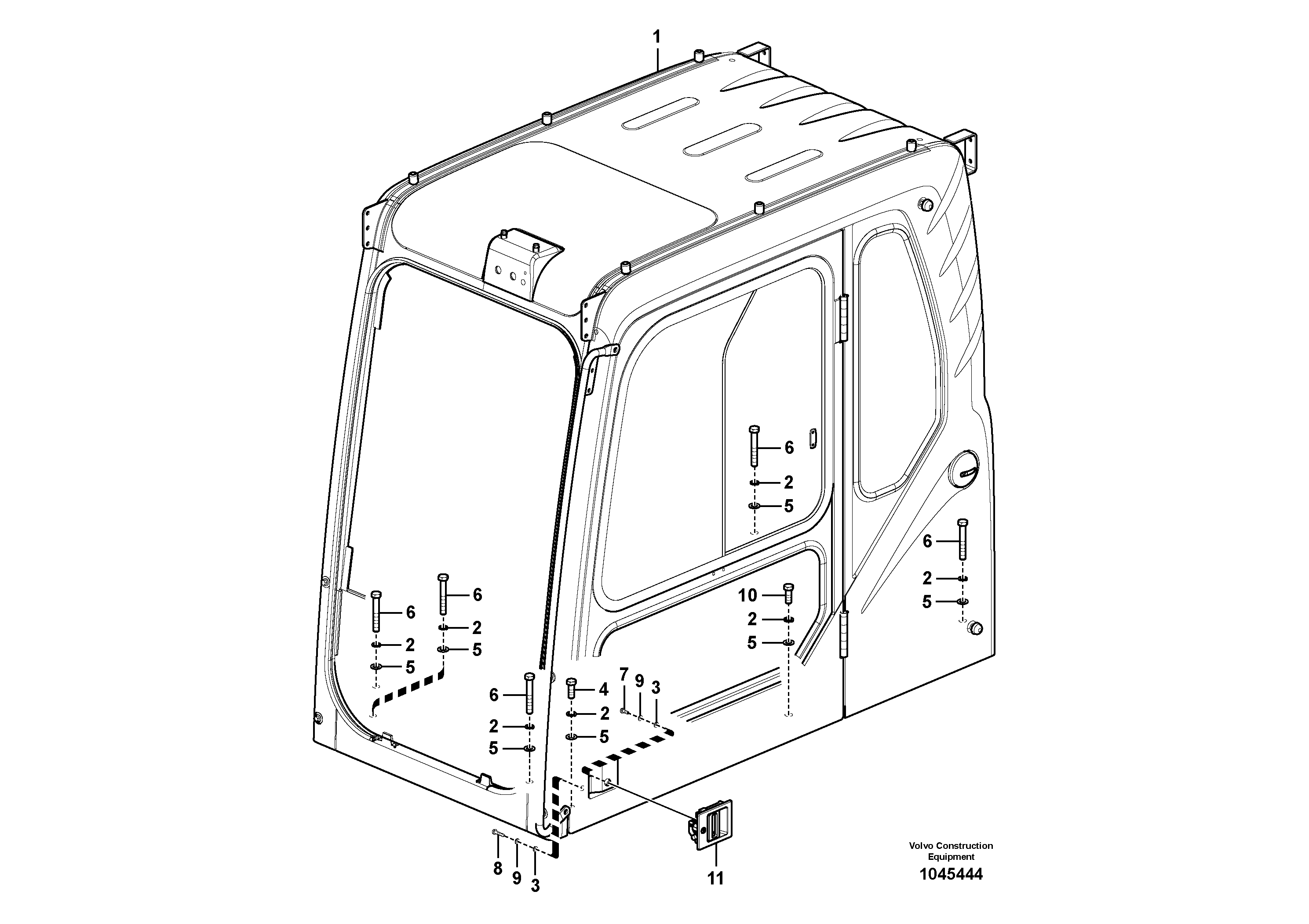 Схема запчастей Volvo EW145B - 96781 Cab mount EW145B PRIME S/N 15001-