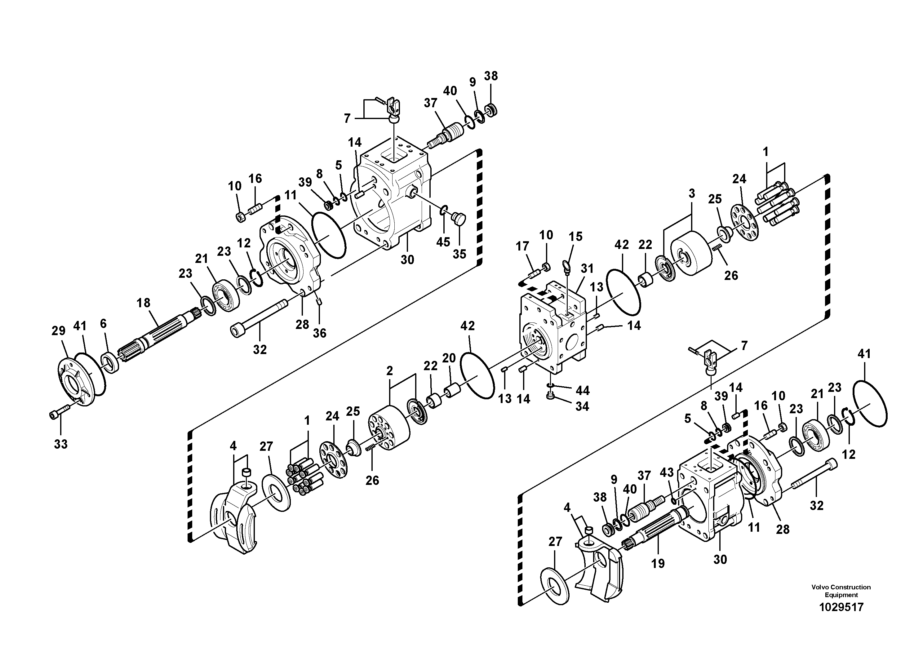 Схема запчастей Volvo EW145B - 88730 Гидронасос (основной насос) EW145B PRIME S/N 15001-