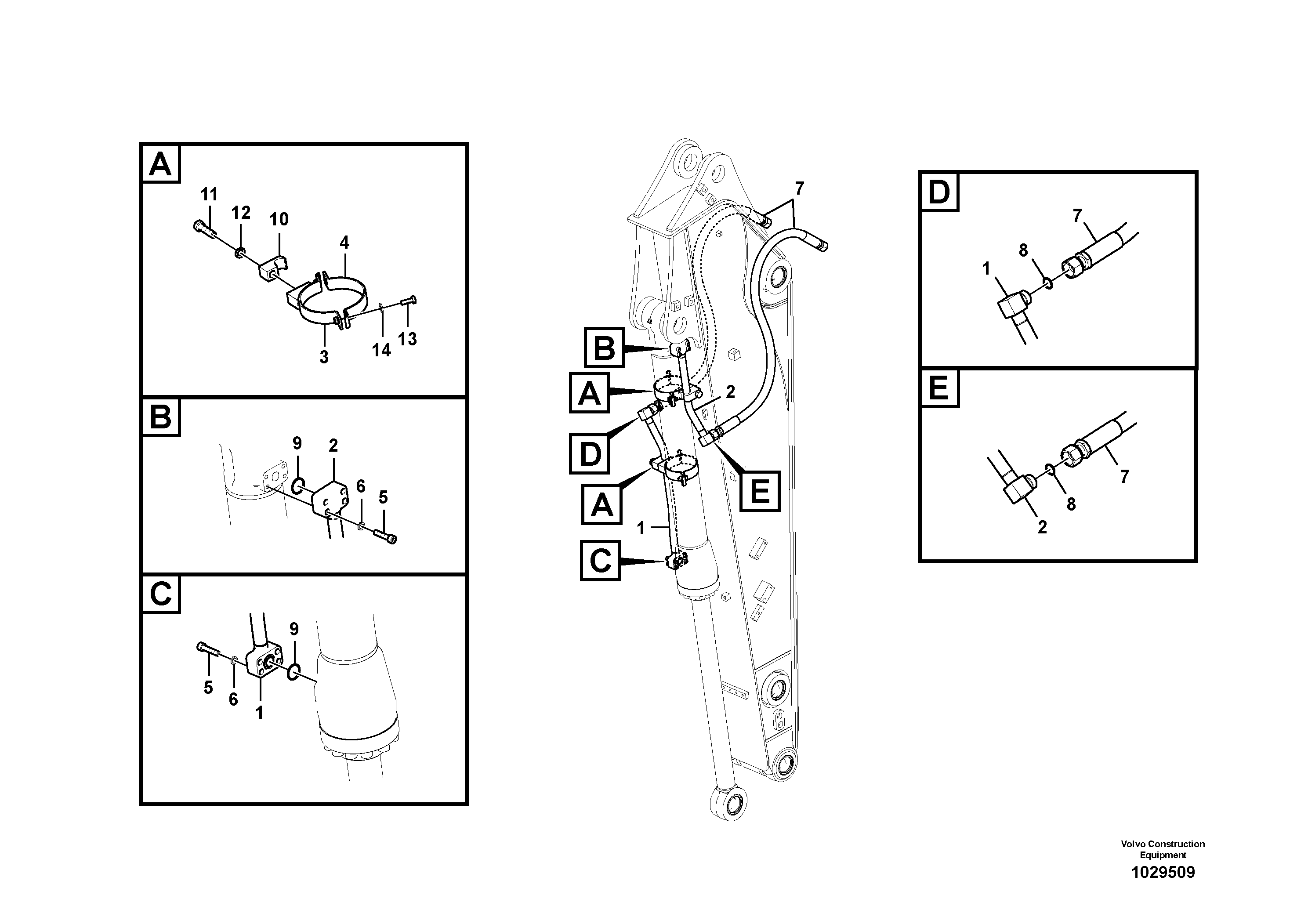 Схема запчастей Volvo EW145B - 10092 Working hydraulic, bucket cylinder on dipper arm EW145B PRIME S/N 15001-