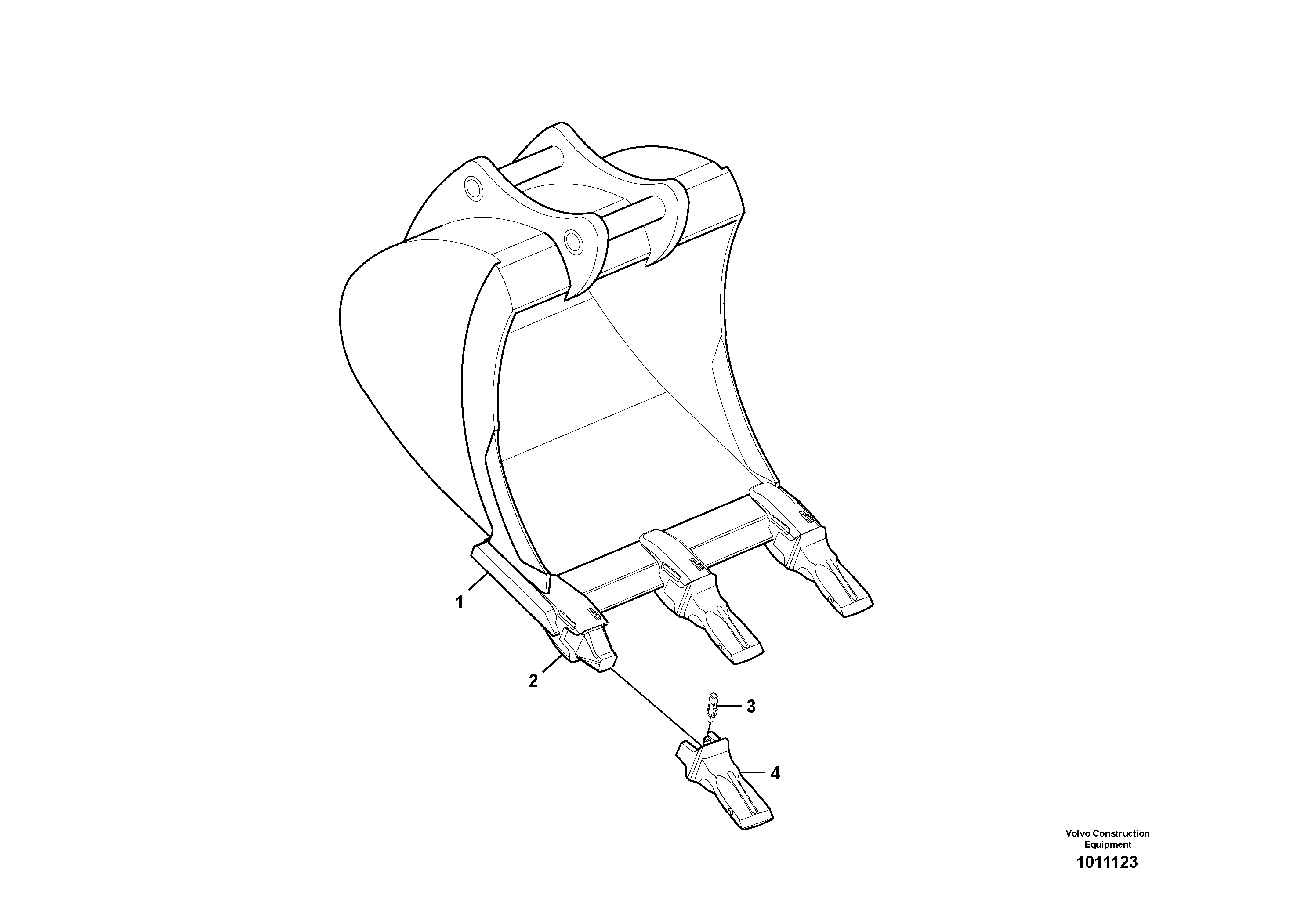 Схема запчастей Volvo EW145B - 49940 Buckets for Quickfit EW145B PRIME S/N 15001-