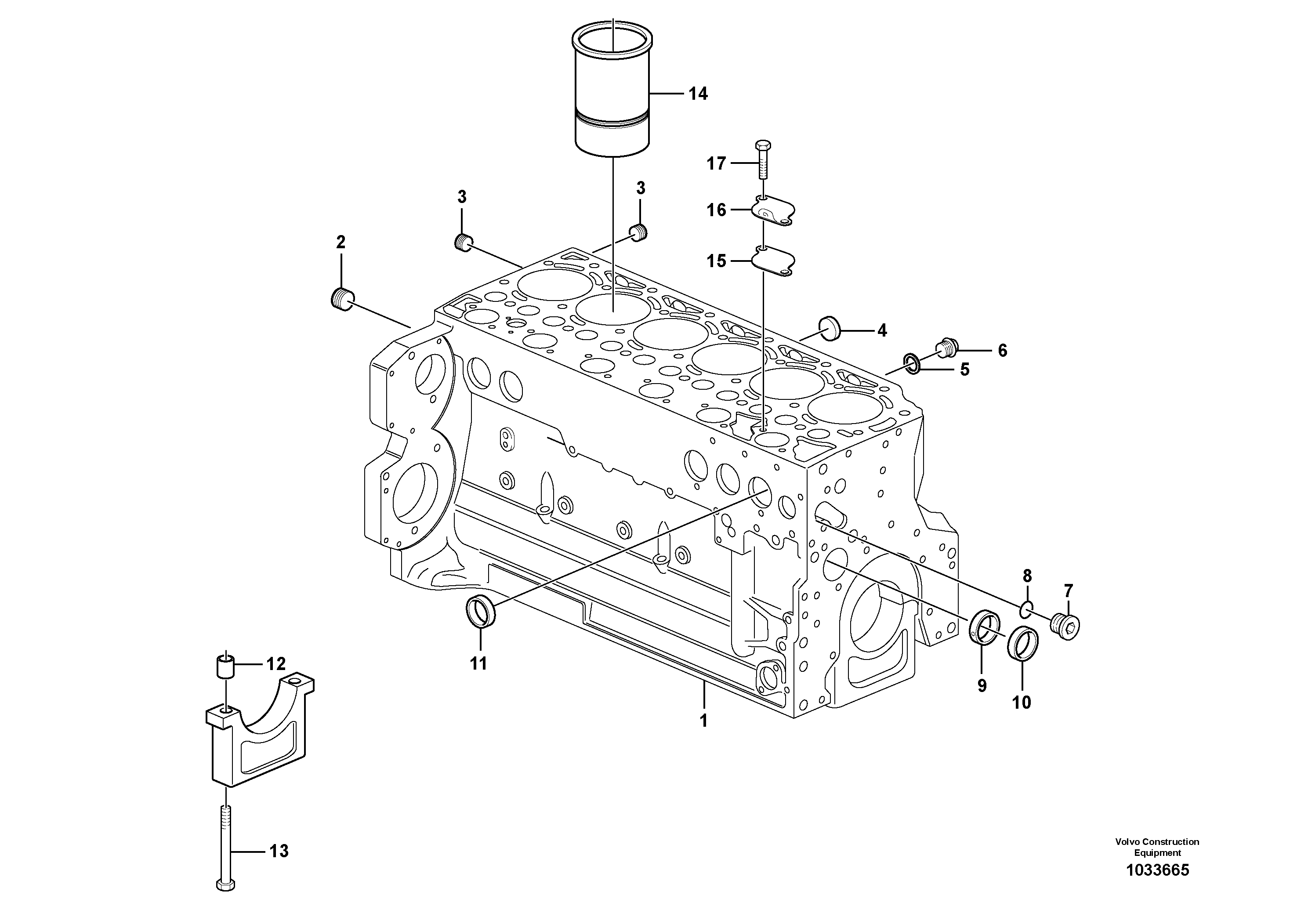 Схема запчастей Volvo EW145B - 51666 Блок цилиндров EW145B PRIME S/N 15001-