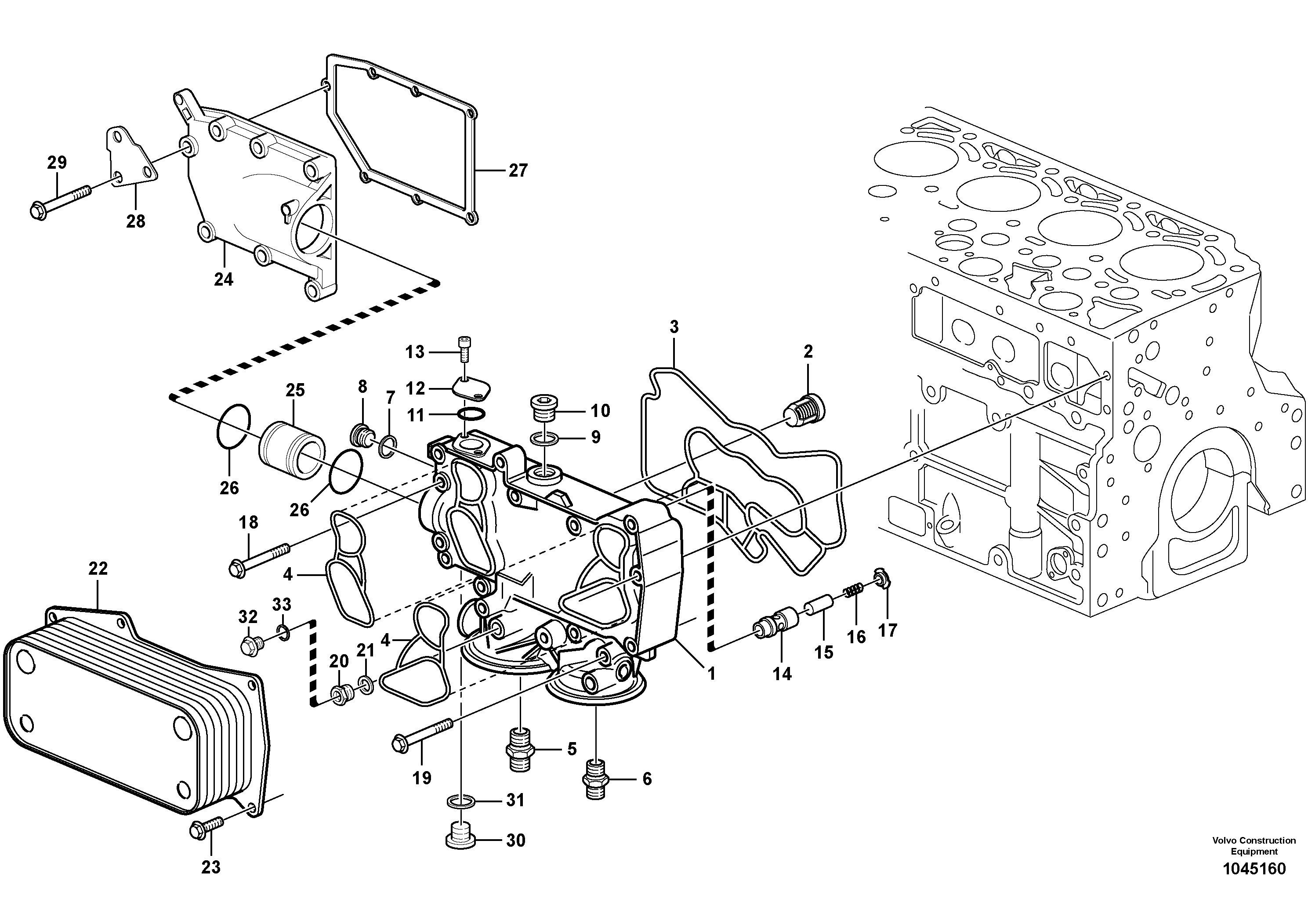 Схема запчастей Volvo EW145B - 50907 Масляный радиатор EW145B PRIME S/N 15001-