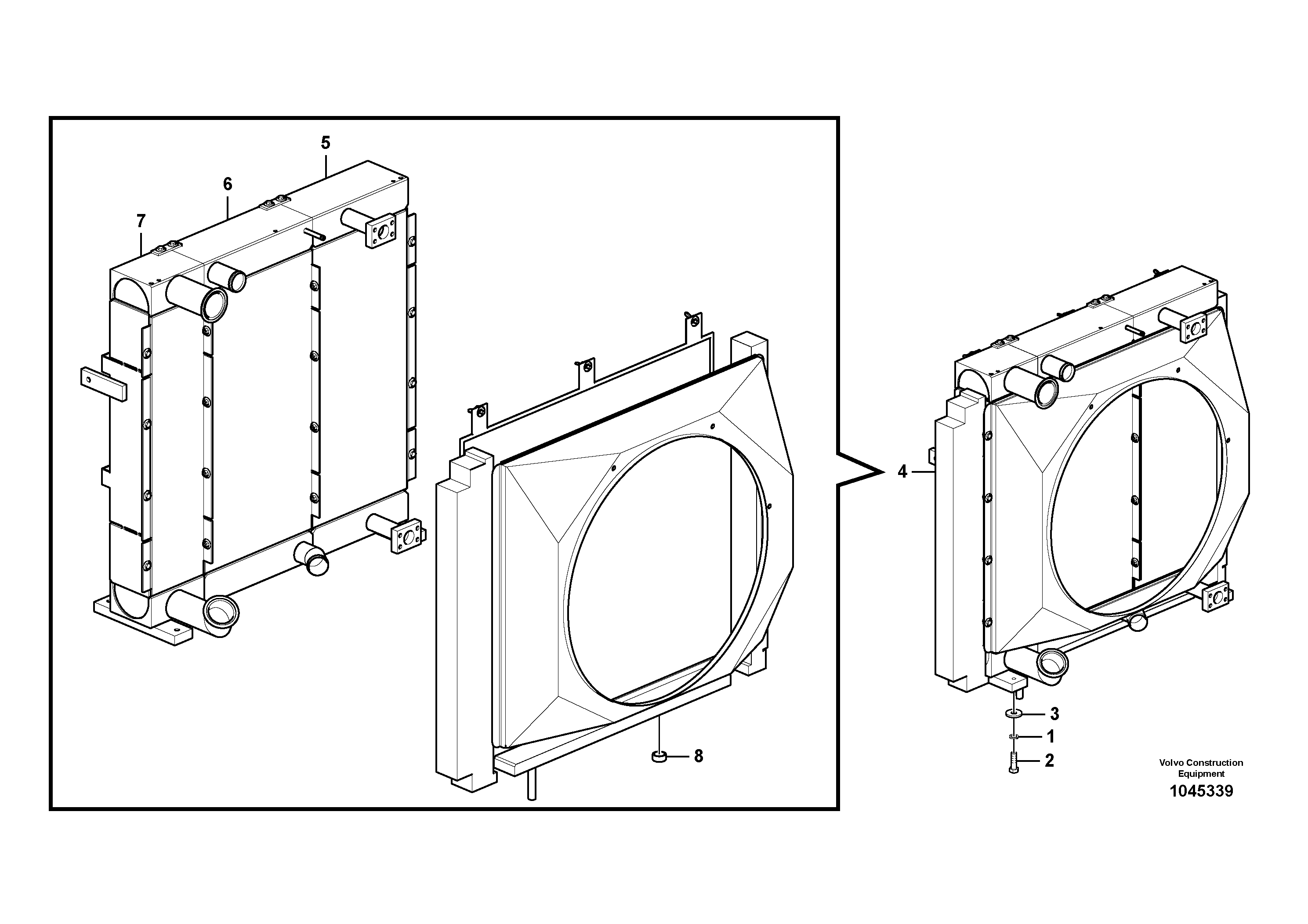 Схема запчастей Volvo EW145B - 77497 Радиатор EW145B PRIME S/N 15001-