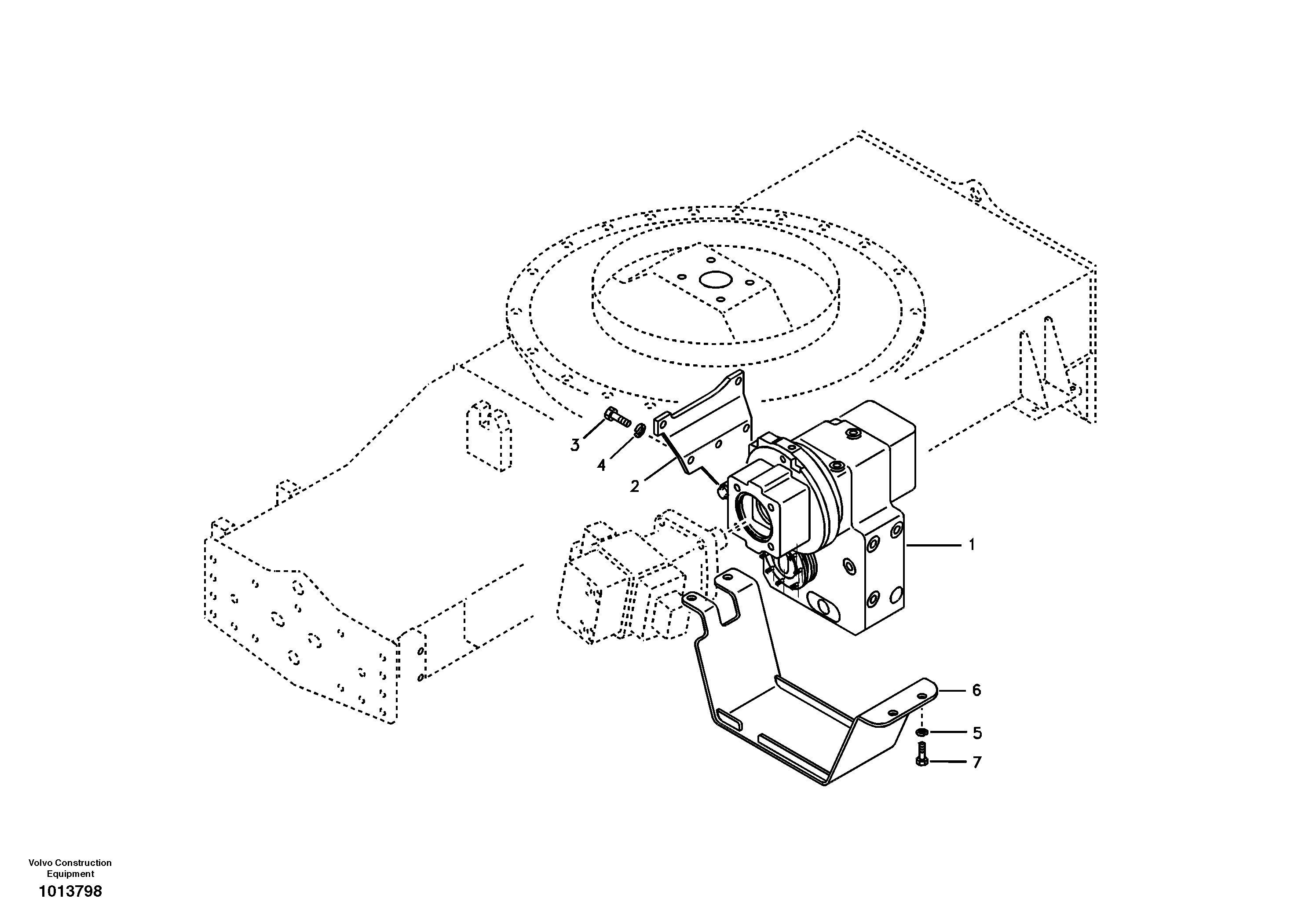 Схема запчастей Volvo EW145B - 57574 Крепление коробки передач EW145B PRIME S/N 15001-