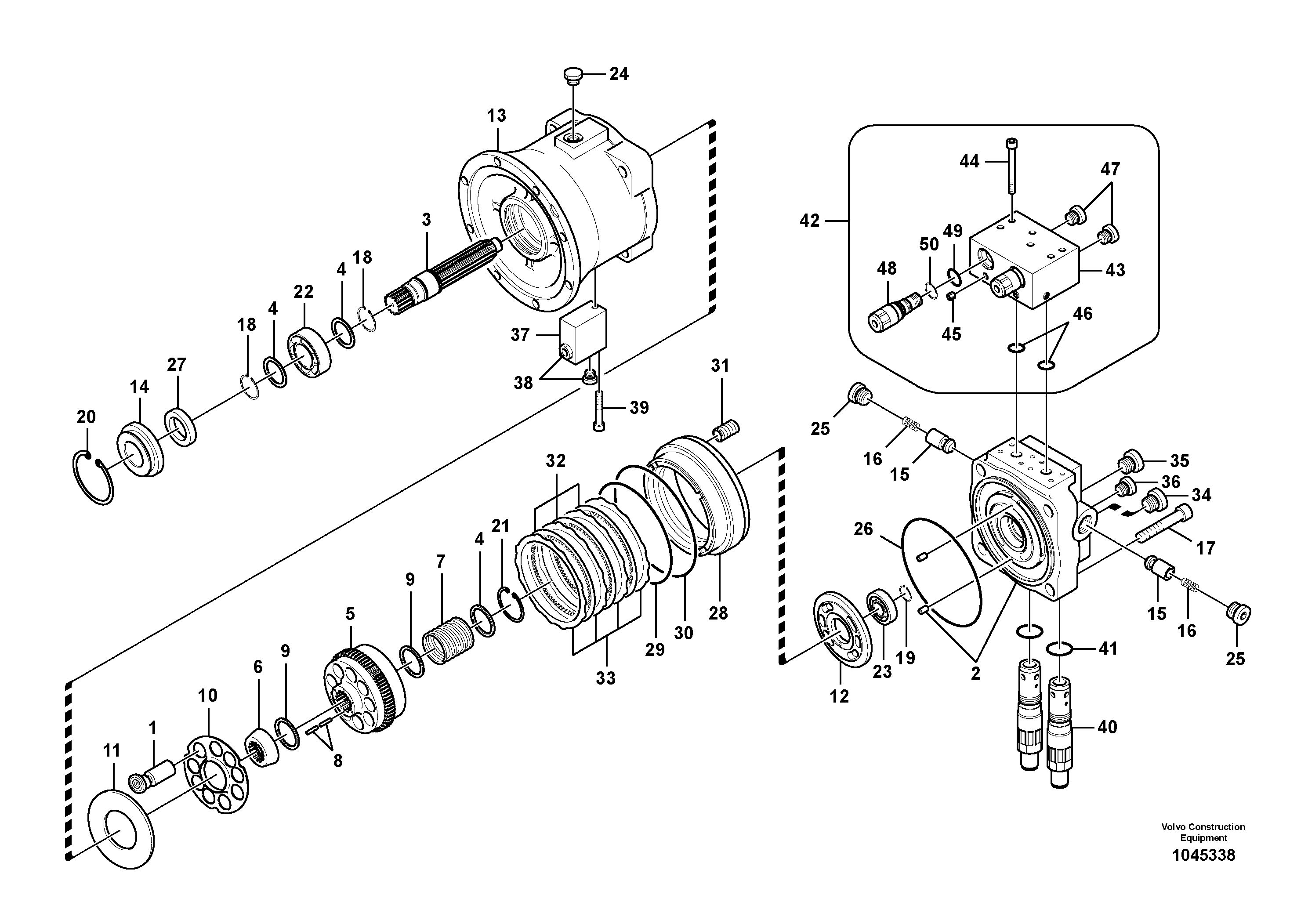 Схема запчастей Volvo EW145B - 76770 Поворотный редуктор (Гидромотор поворота платформы) EW145B PRIME S/N 15001-