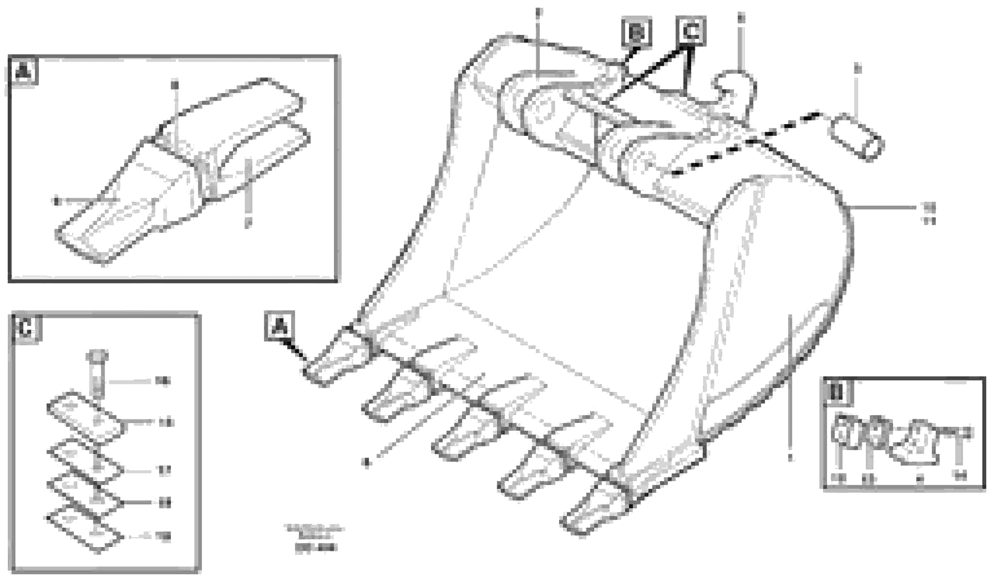 Схема запчастей Volvo EC160 - 31525 Buckets for Quickfit, S3 Esco Super V ATTACHMENTS ATTACHMENTS BUCKETS