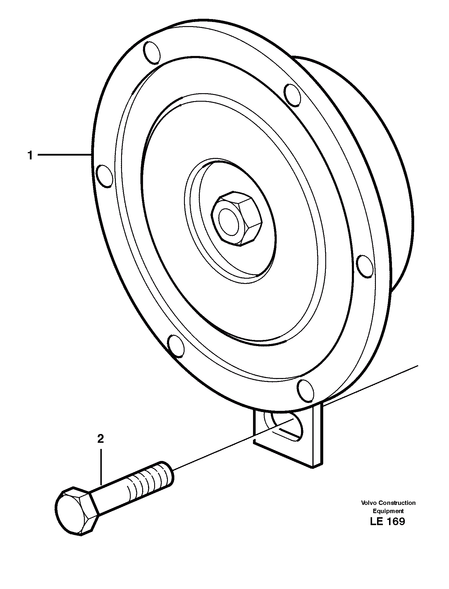 Схема запчастей Volvo EC160 - 34966 Horn EC160 SER NO 1001-