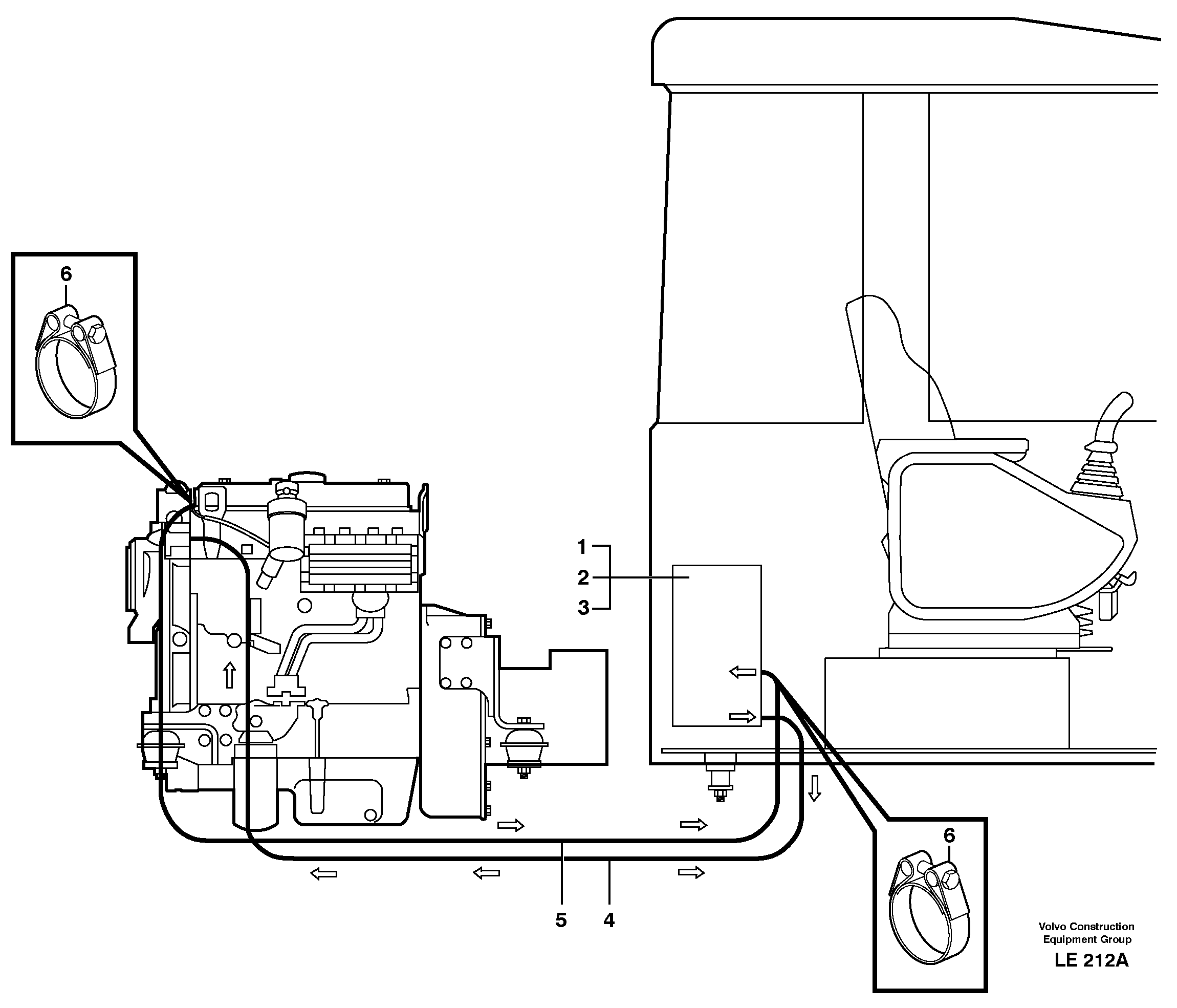 Схема запчастей Volvo EC160 - 83568 Cab heater with fitting parts EC160 SER NO 1001-