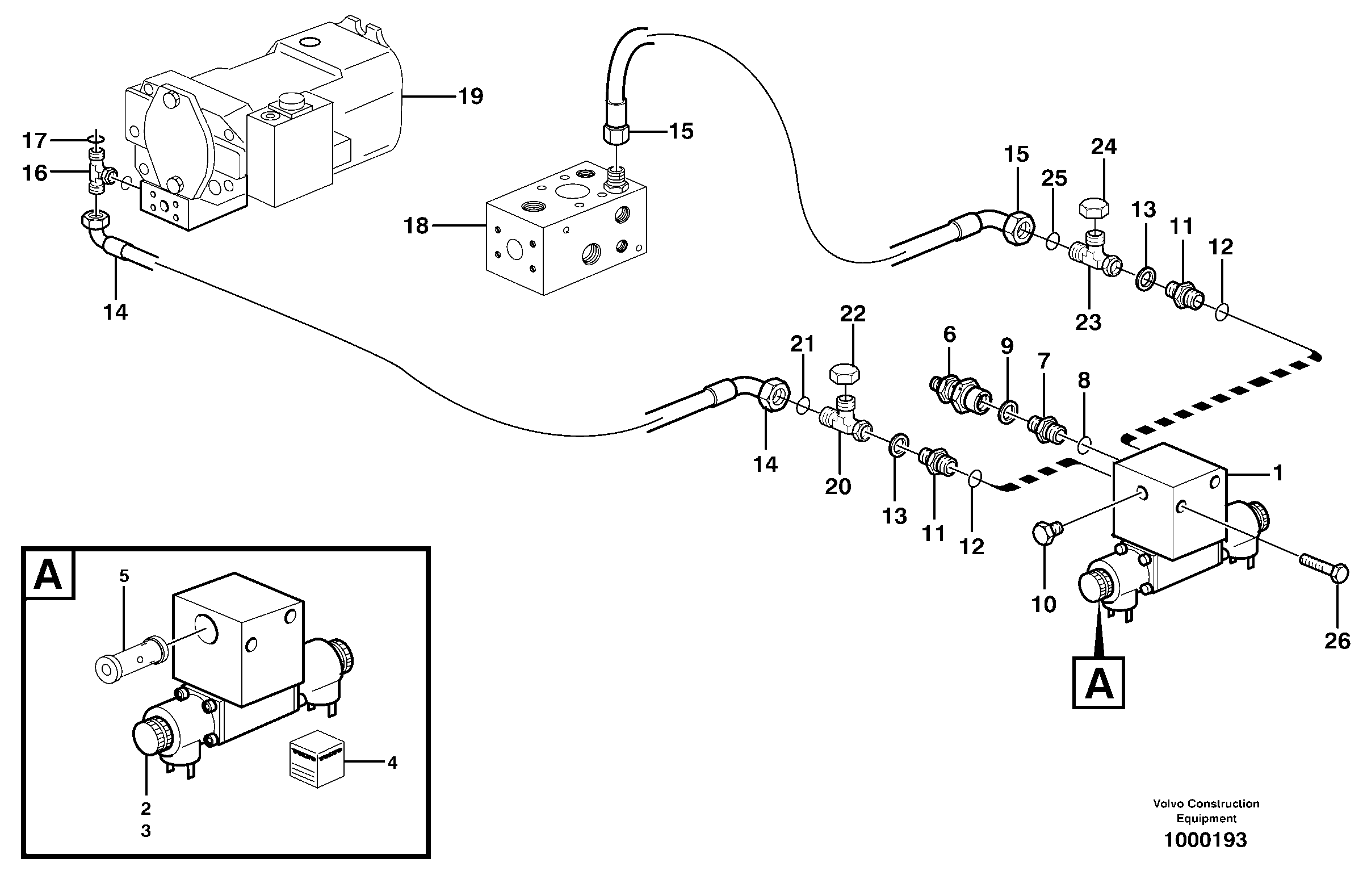 Схема запчастей Volvo EC160 - 41957 Hydraulic system, tool bar EC160 SER NO 1001-